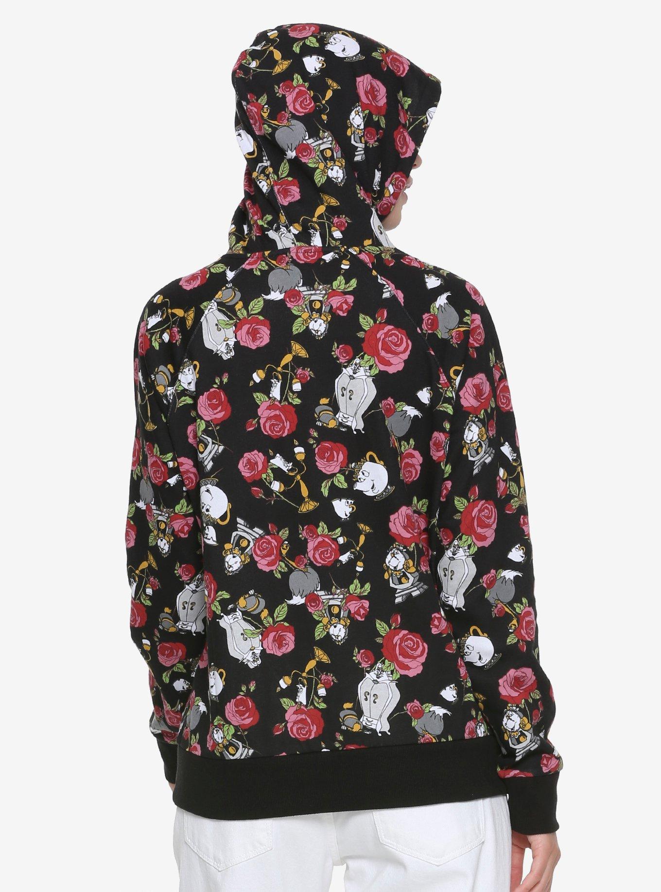 Disney's Beauty And The Beast Floral Objects Girls Hoodie, , alternate
