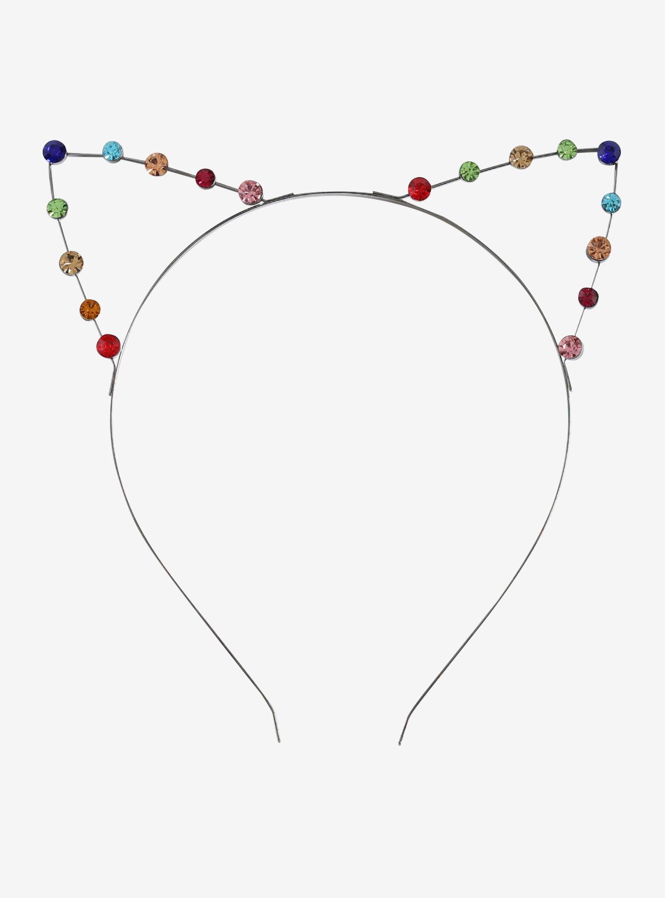 Blackheart Rainbow Stone Cat Ears, , alternate