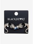 Blackheart Dragon Faux Tunnel Earrings, , alternate