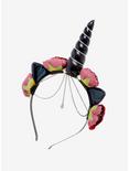 Caticorn Floral Headband With Chain, , alternate