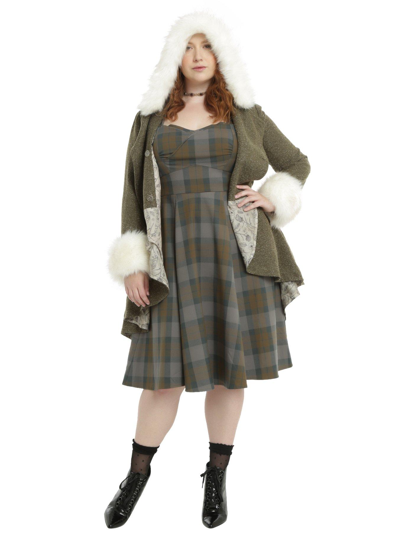 Outlander Claire Riding Coat Plus Size, GREEN, alternate