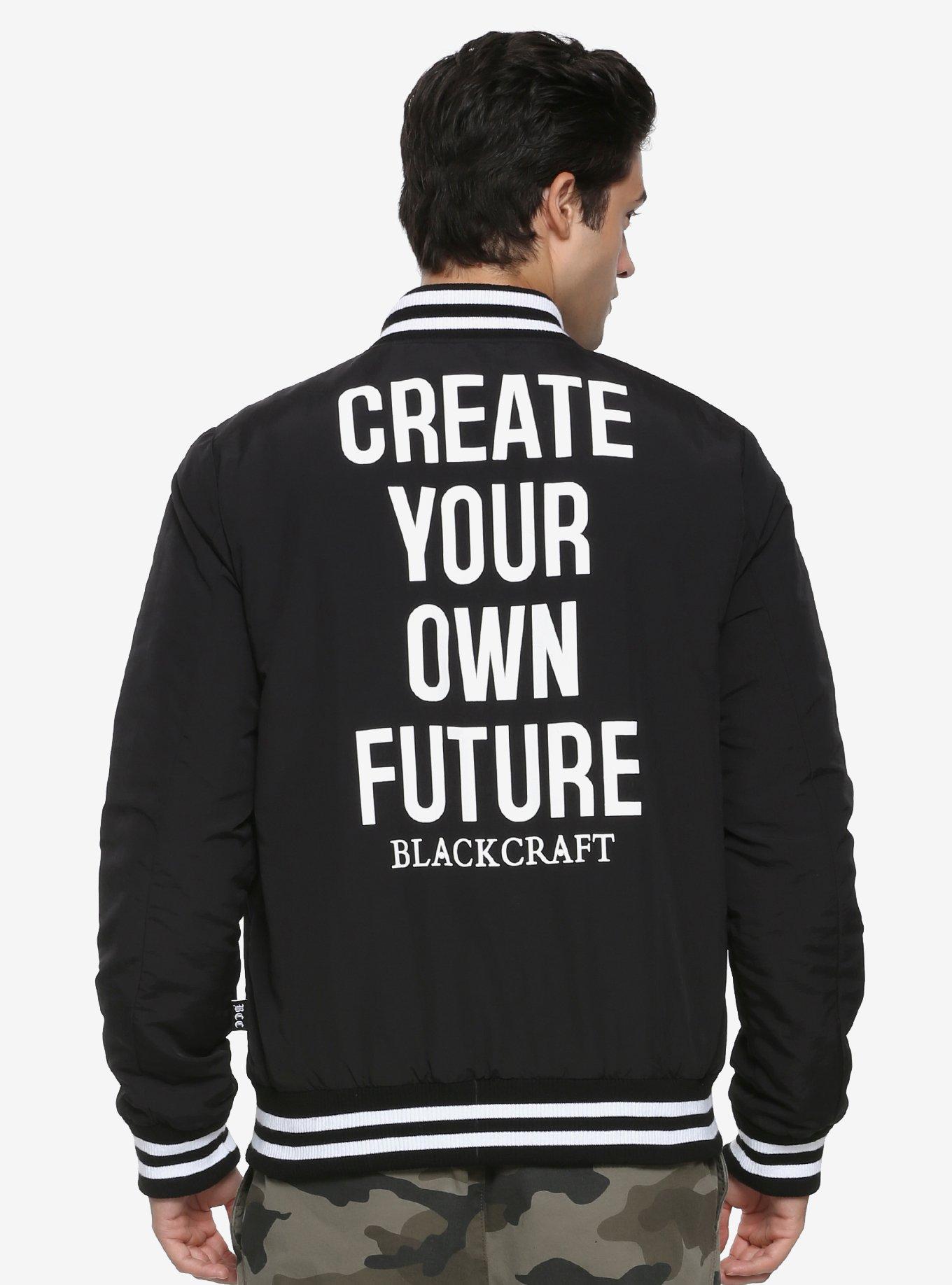 BlackCraft Create Your Own Future Double Zipper Bomber Jacket, , alternate