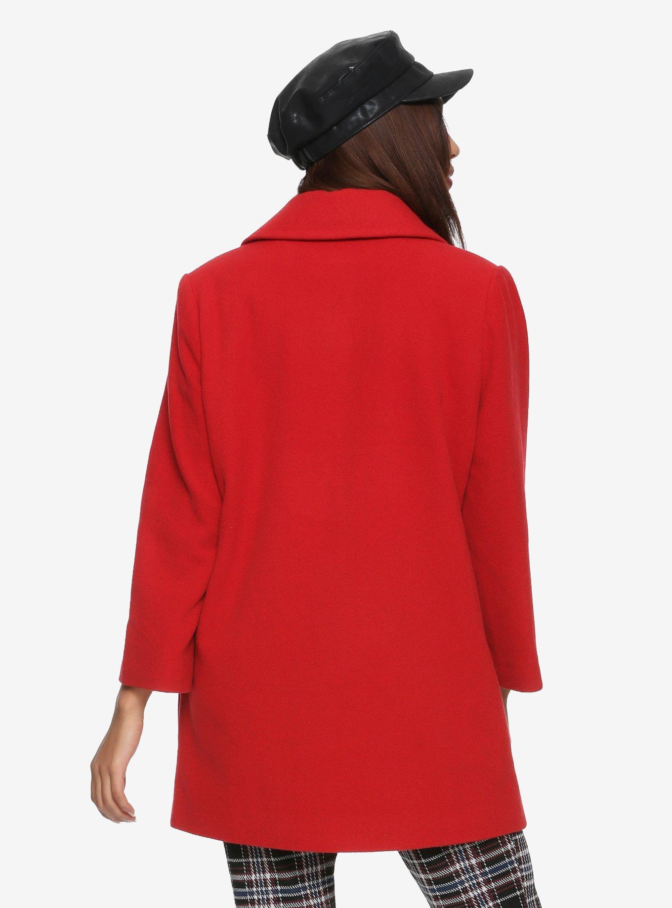 Red Button Retro Coat, , alternate