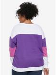 Disney Alice In Wonderland Cheshire Cat Color-Block Sweater Plus Size, , alternate