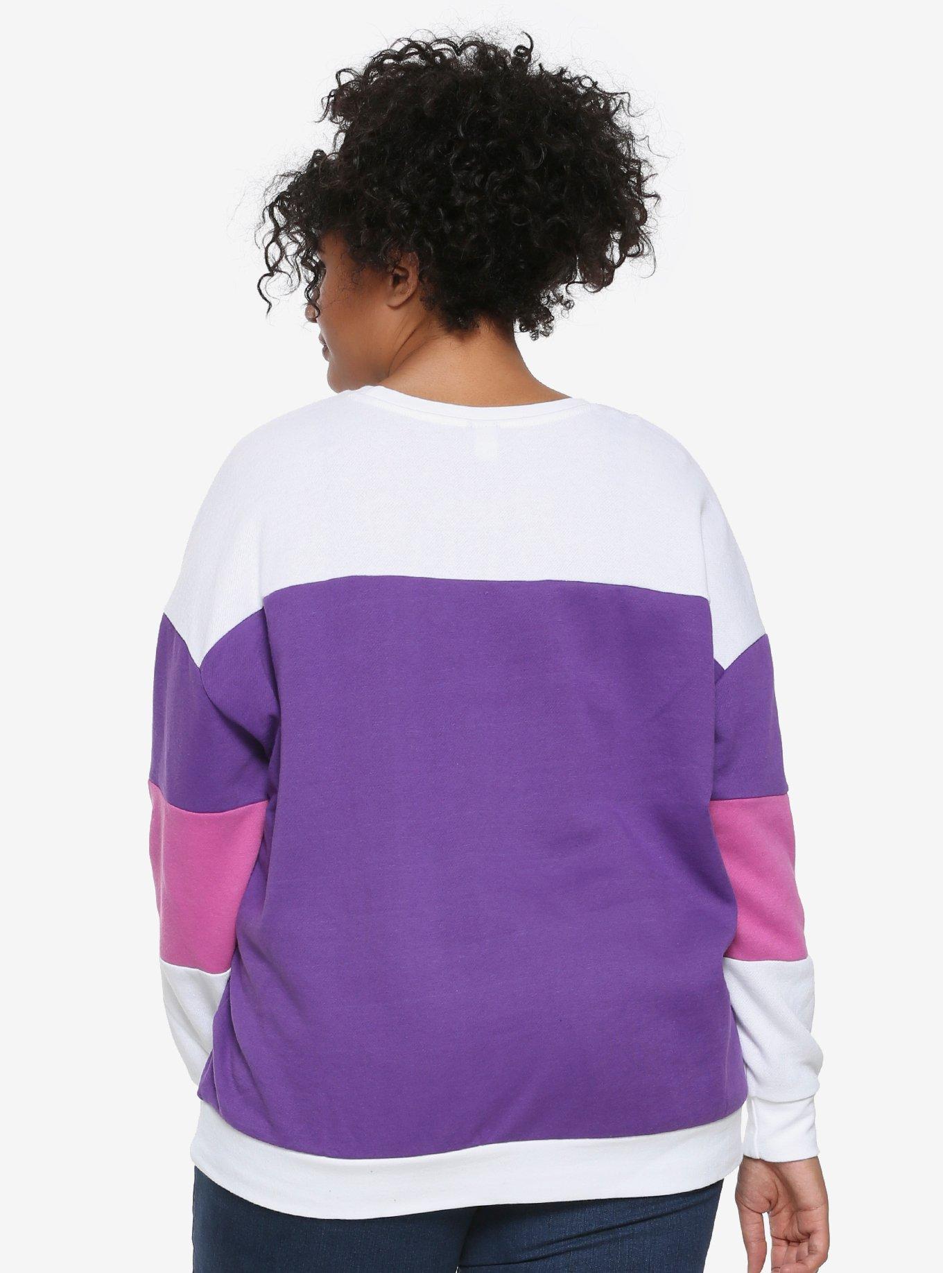 Disney Alice In Wonderland Cheshire Cat Color-Block Sweater Plus Size, , alternate