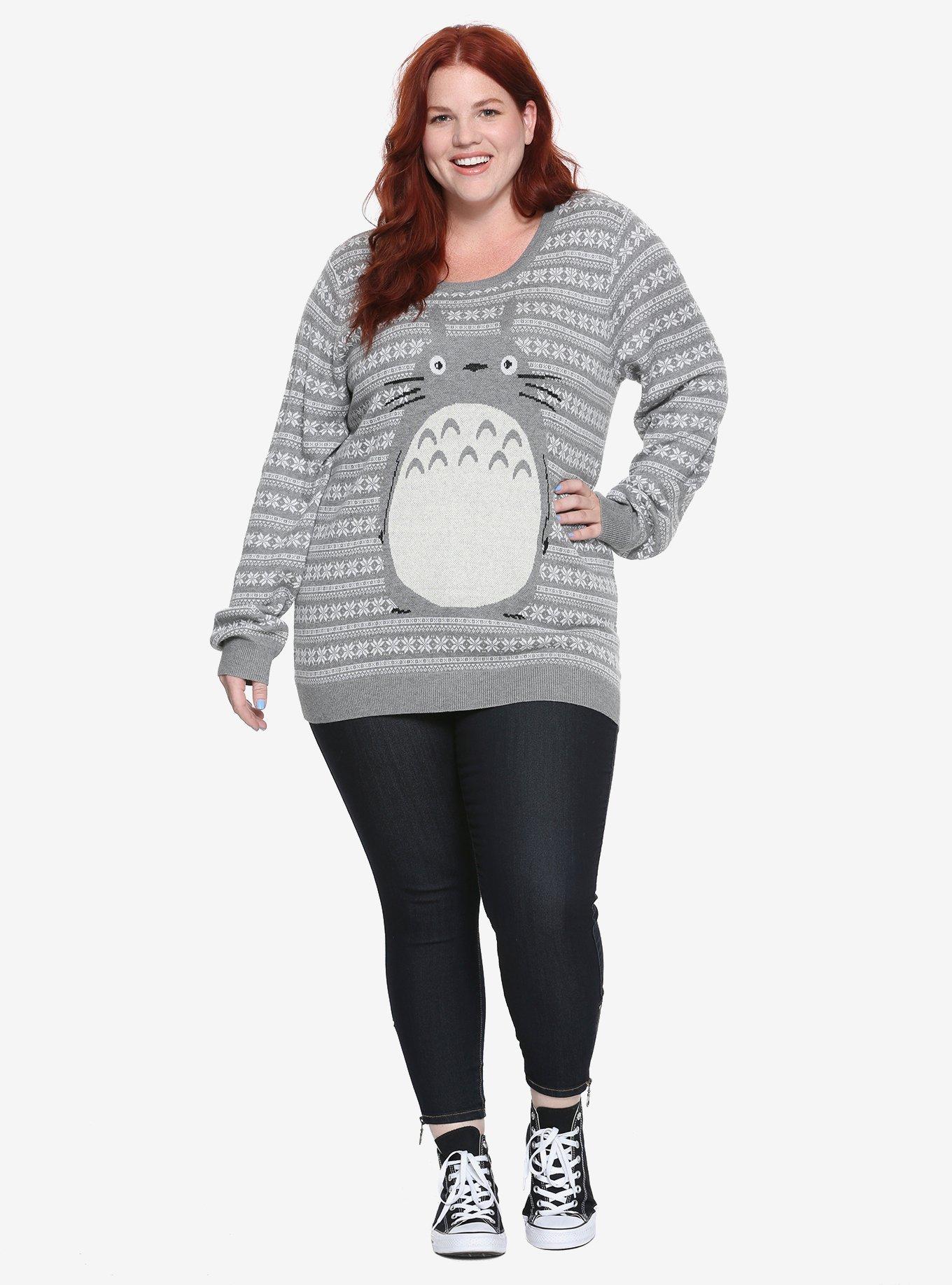 Her Universe Studio Ghibli My Neighbor Totoro Fair Isle Girls Sweater Plus Size, , alternate