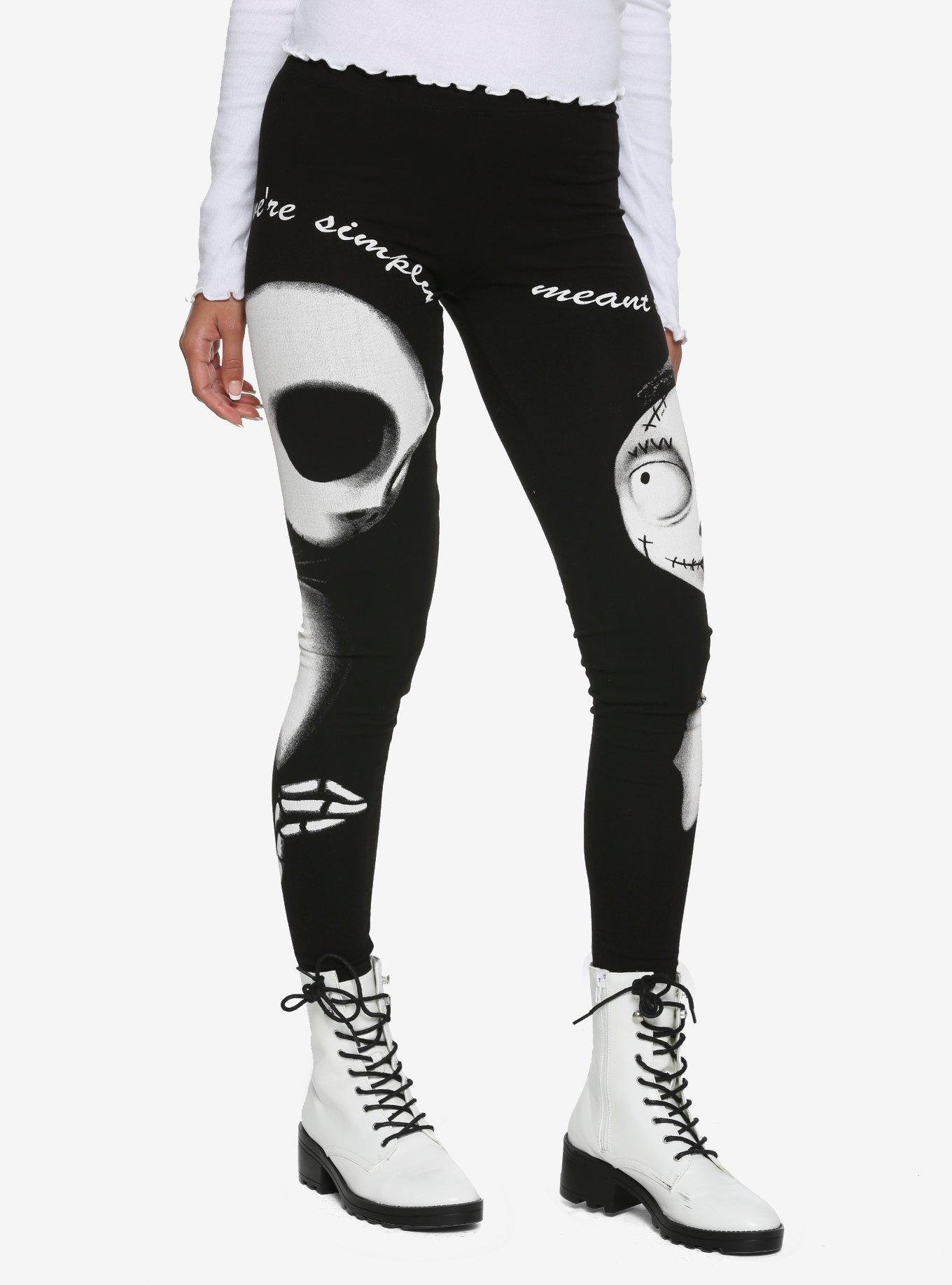 The Nightmare Before Christmas Jack & Sally Leggings, WHITE, alternate