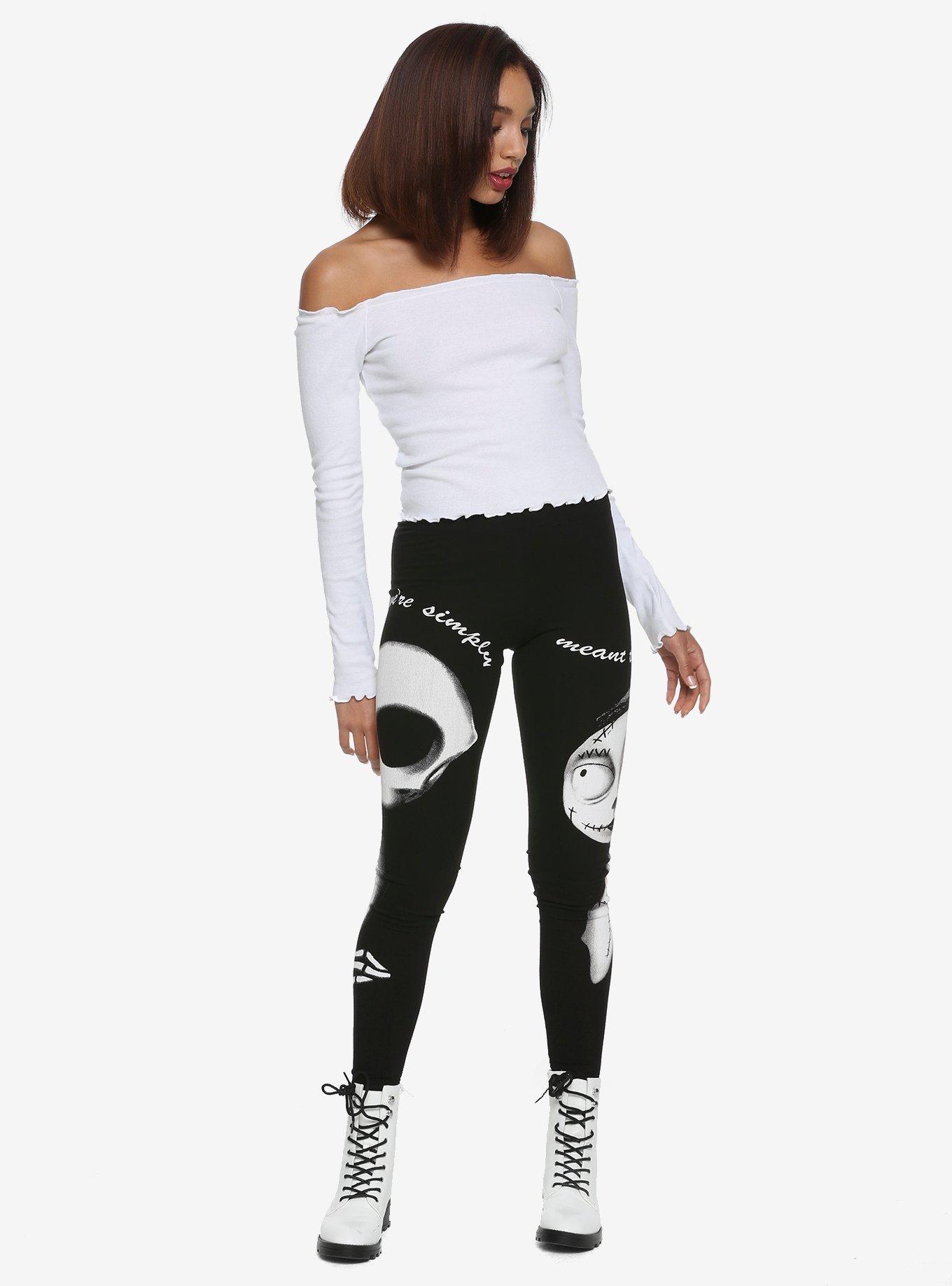 The Nightmare Before Christmas Jack & Sally Leggings, WHITE, alternate