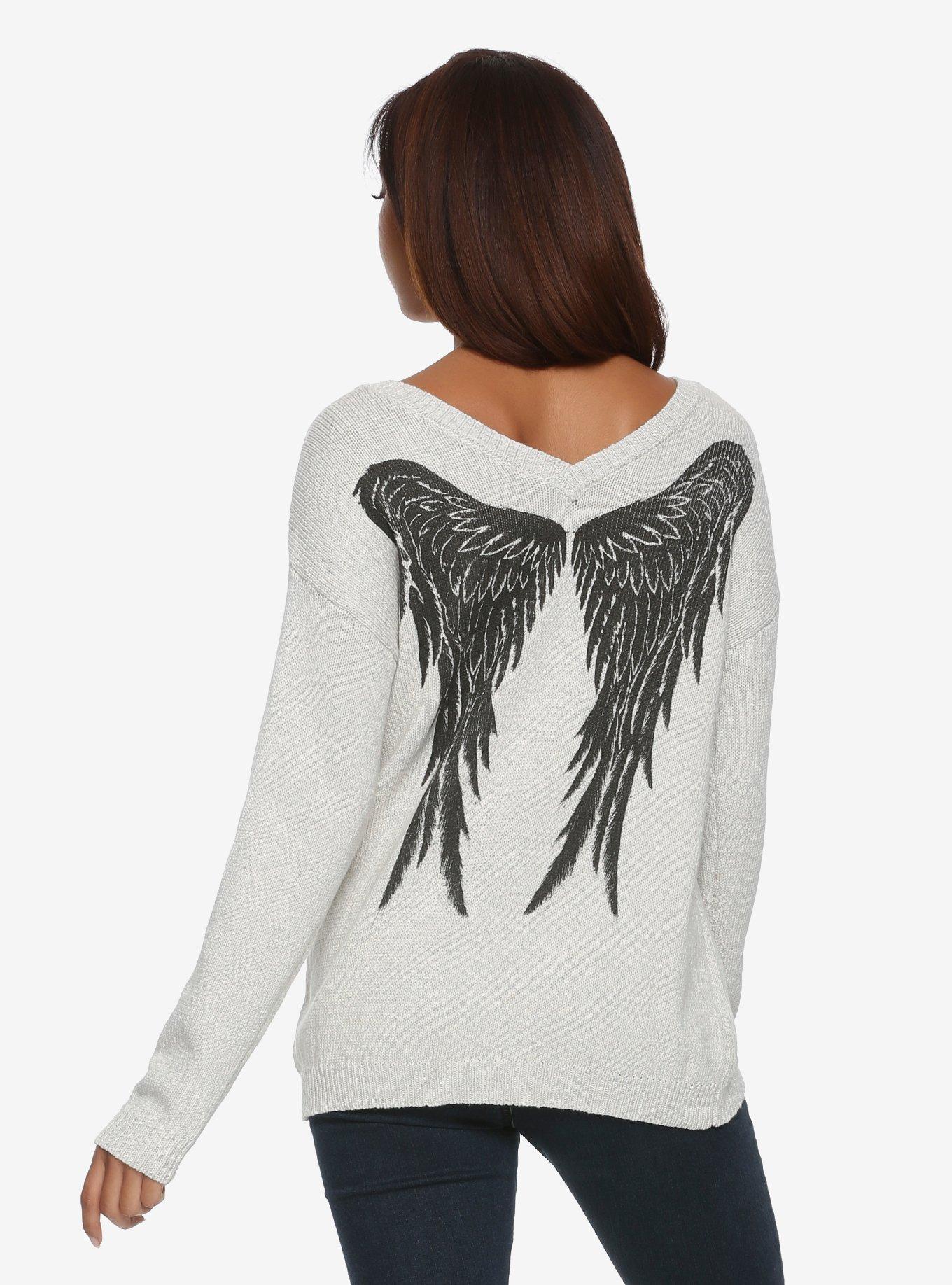 Supernatural Castiel Wings Girls Sweater Hot Topic Exclusive, , alternate