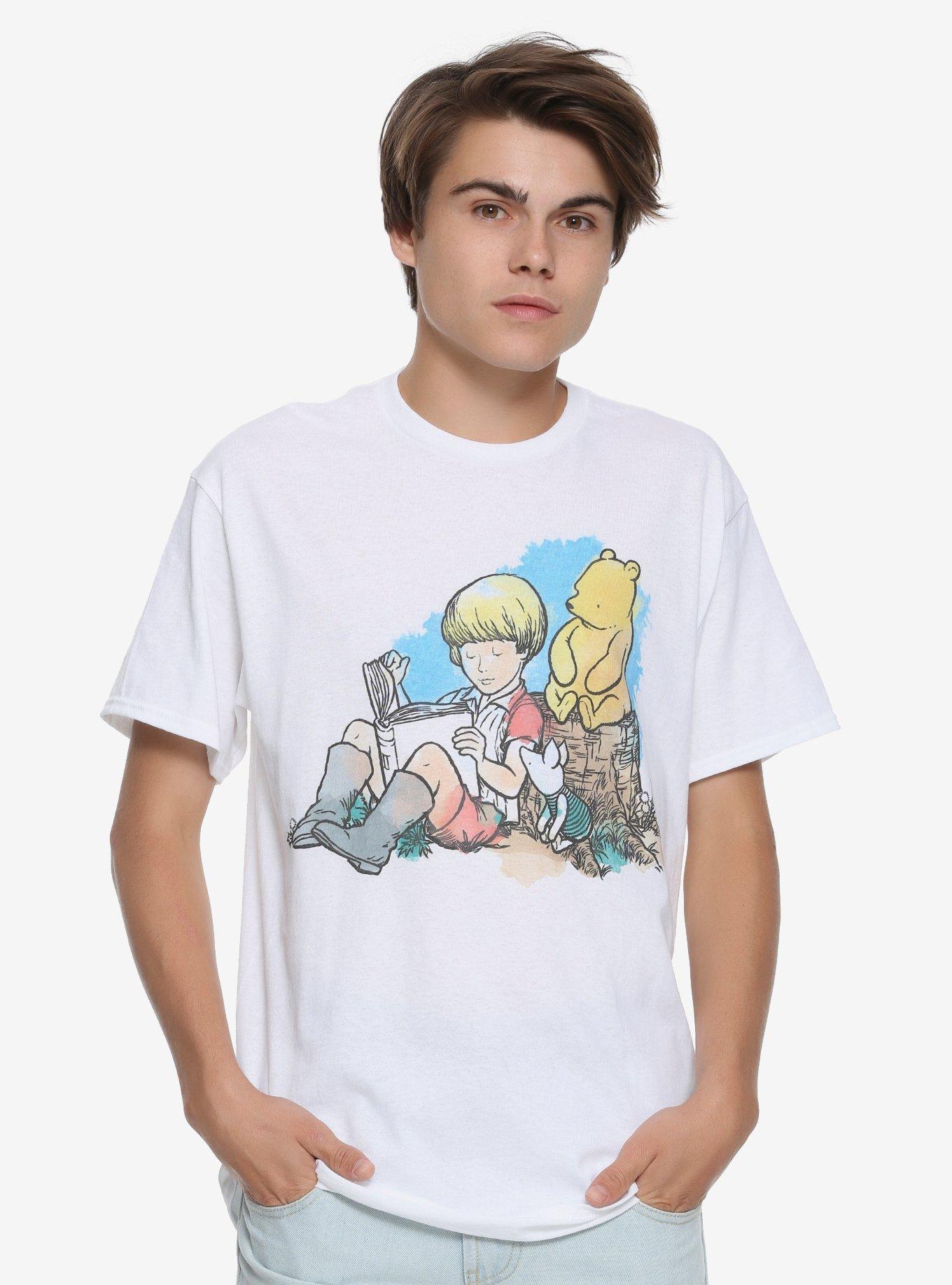 Disney Winnie The Pooh Christopher Robin Watercolor T-Shirt Hot Topic Exclusive, MULTI, alternate