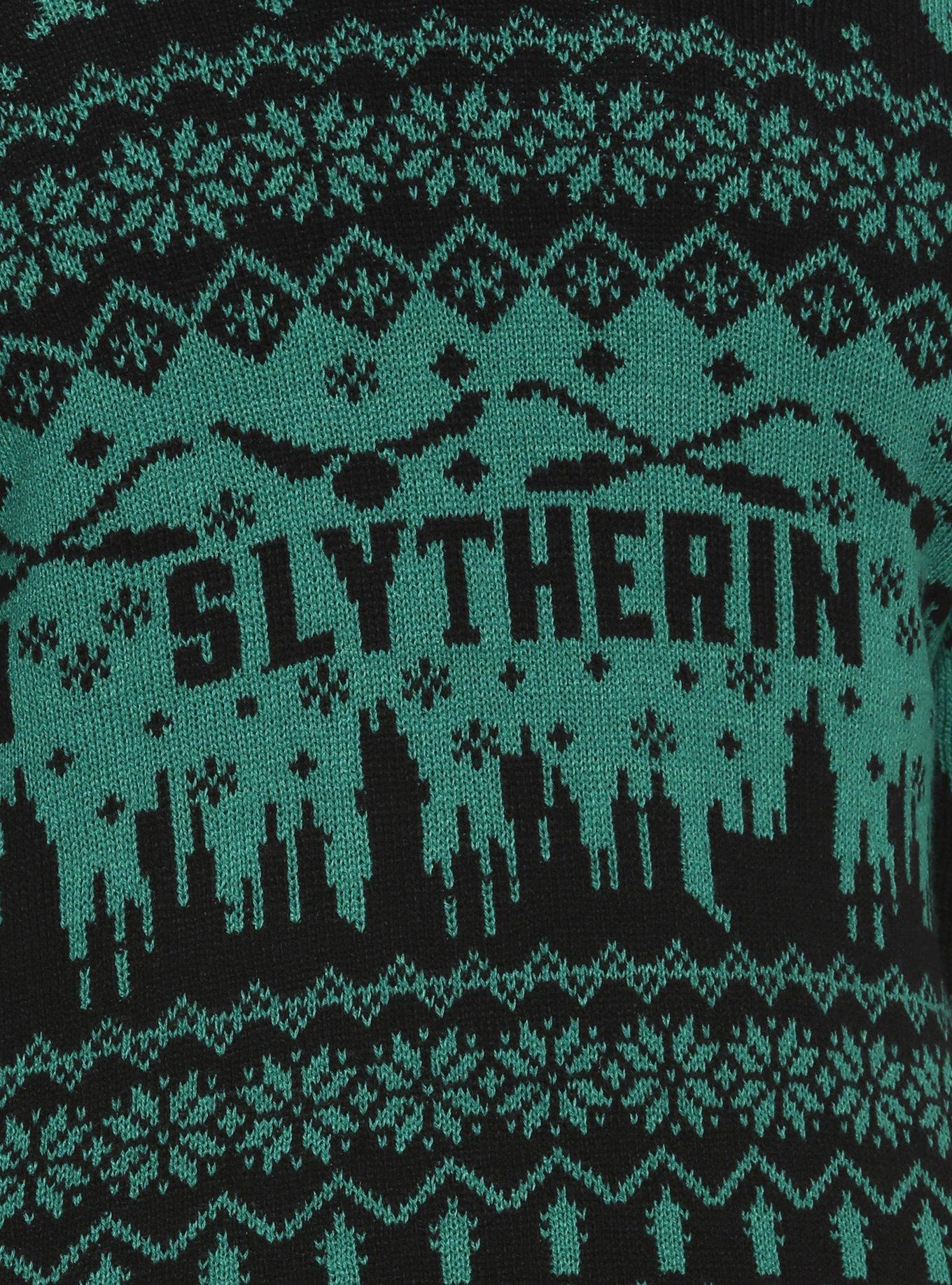 Harry Potter Slytherin Fair Isle Girls Flyaway Cardigan Plus Size, , alternate