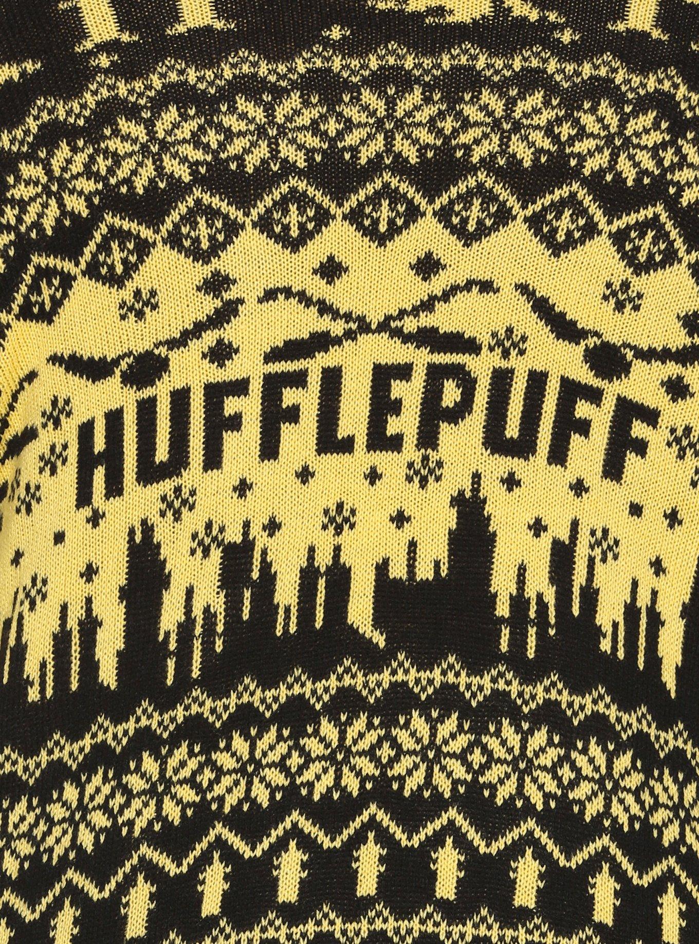 Harry Potter Hufflepuff Fair Isle Girls Flyaway Cardigan Plus Size, , alternate