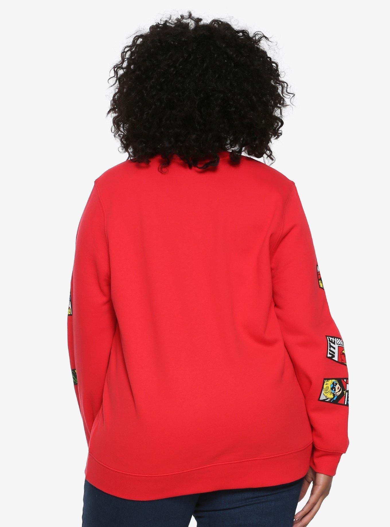 Marvel Comic Fill Girls Sweatshirt Plus Size, RED, alternate