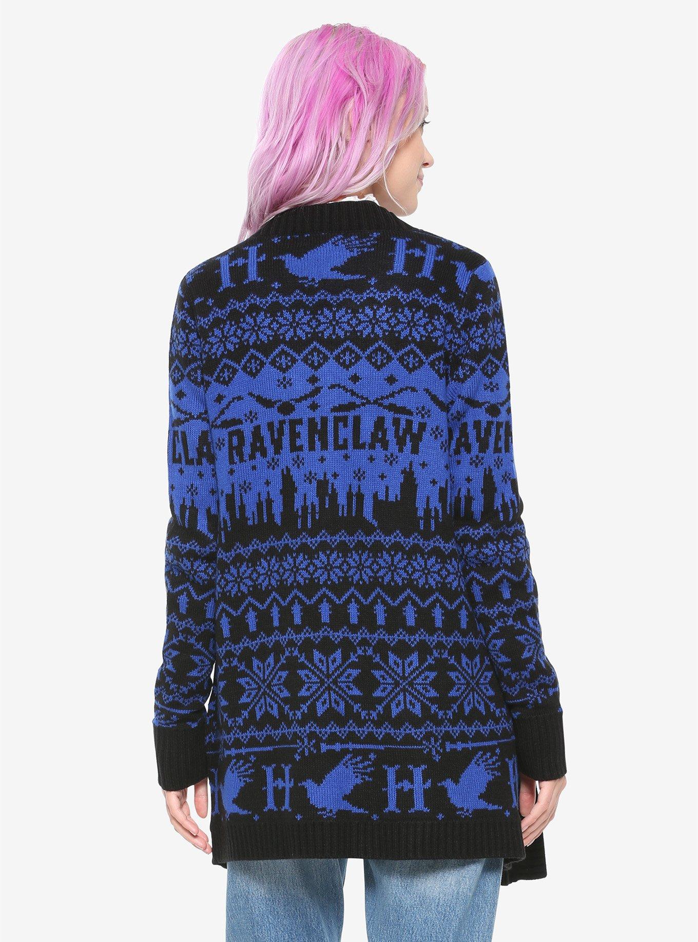 Harry Potter Ravenclaw Fair Isle Girls Flyaway Cardigan, , alternate
