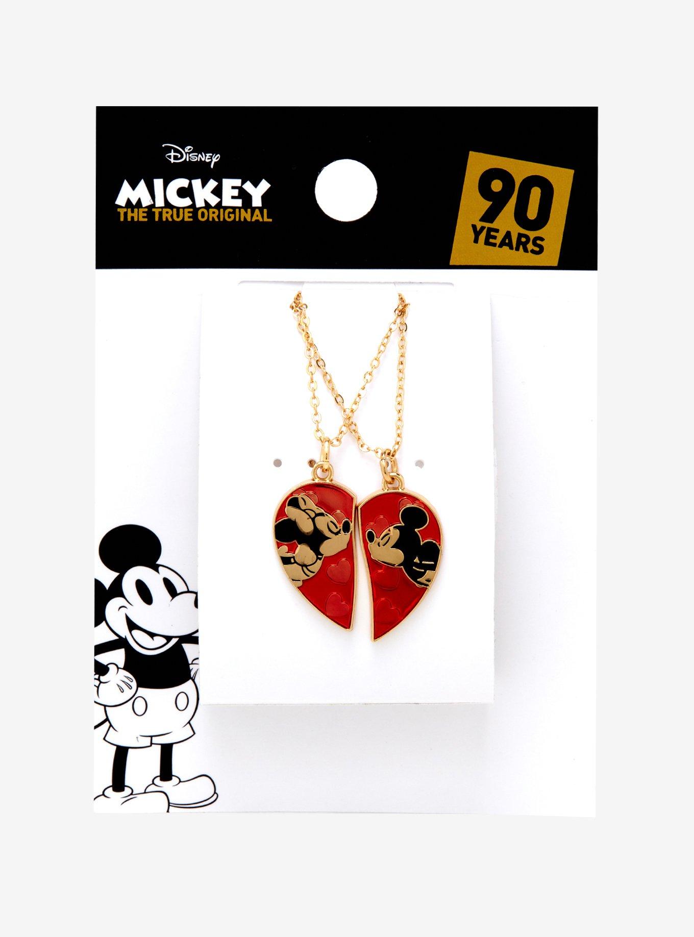 Disney Mickey Mouse & Minnie Mouse Kiss Best Friend Necklace Set, , alternate