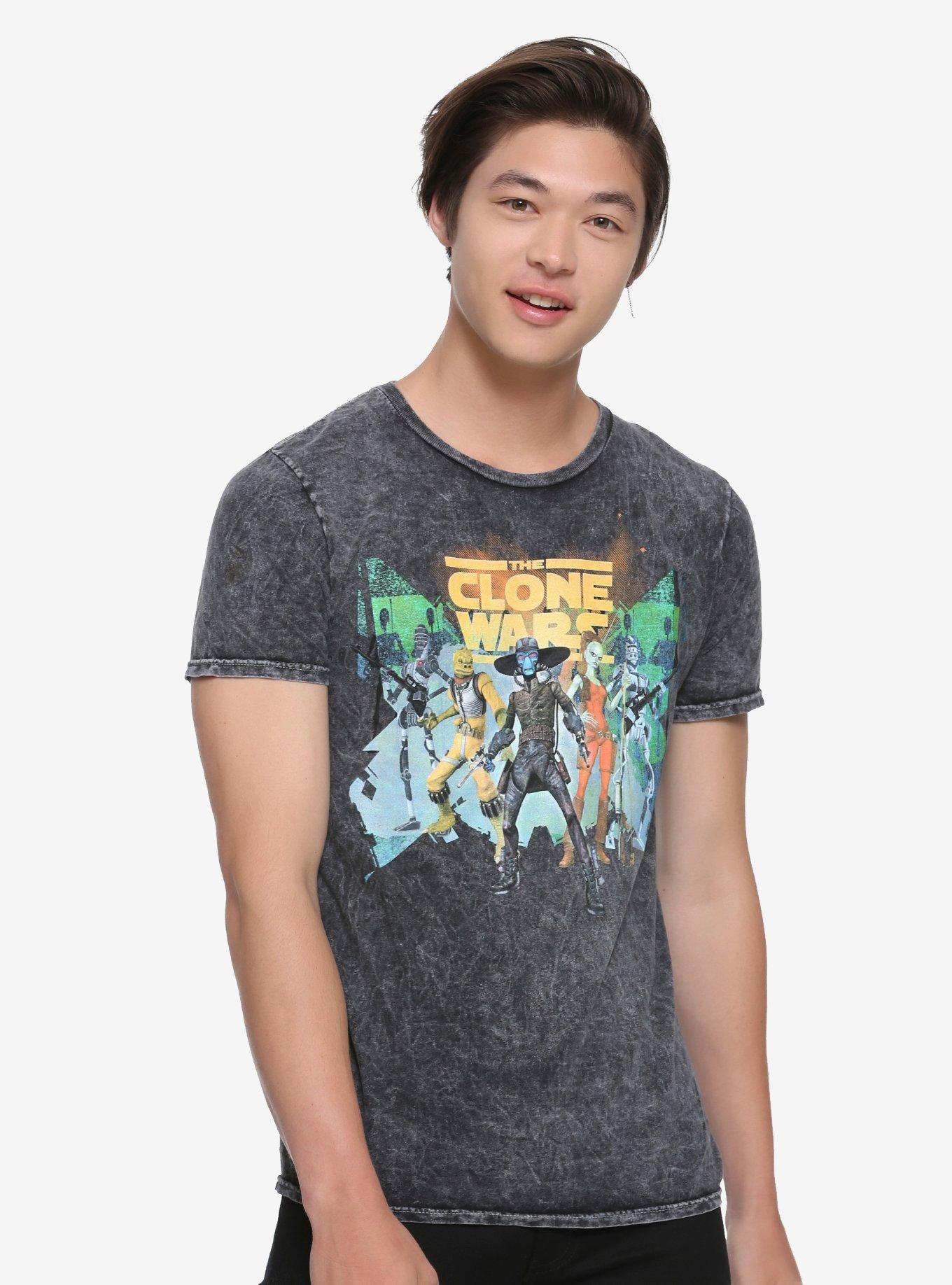 Our Universe Star Wars: The Clone Wars Bounty Hunter Wash T-Shirt Hot Topic Exclusive, MULTI, alternate
