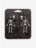 Dangle Skeleton Stud Earrings, , alternate