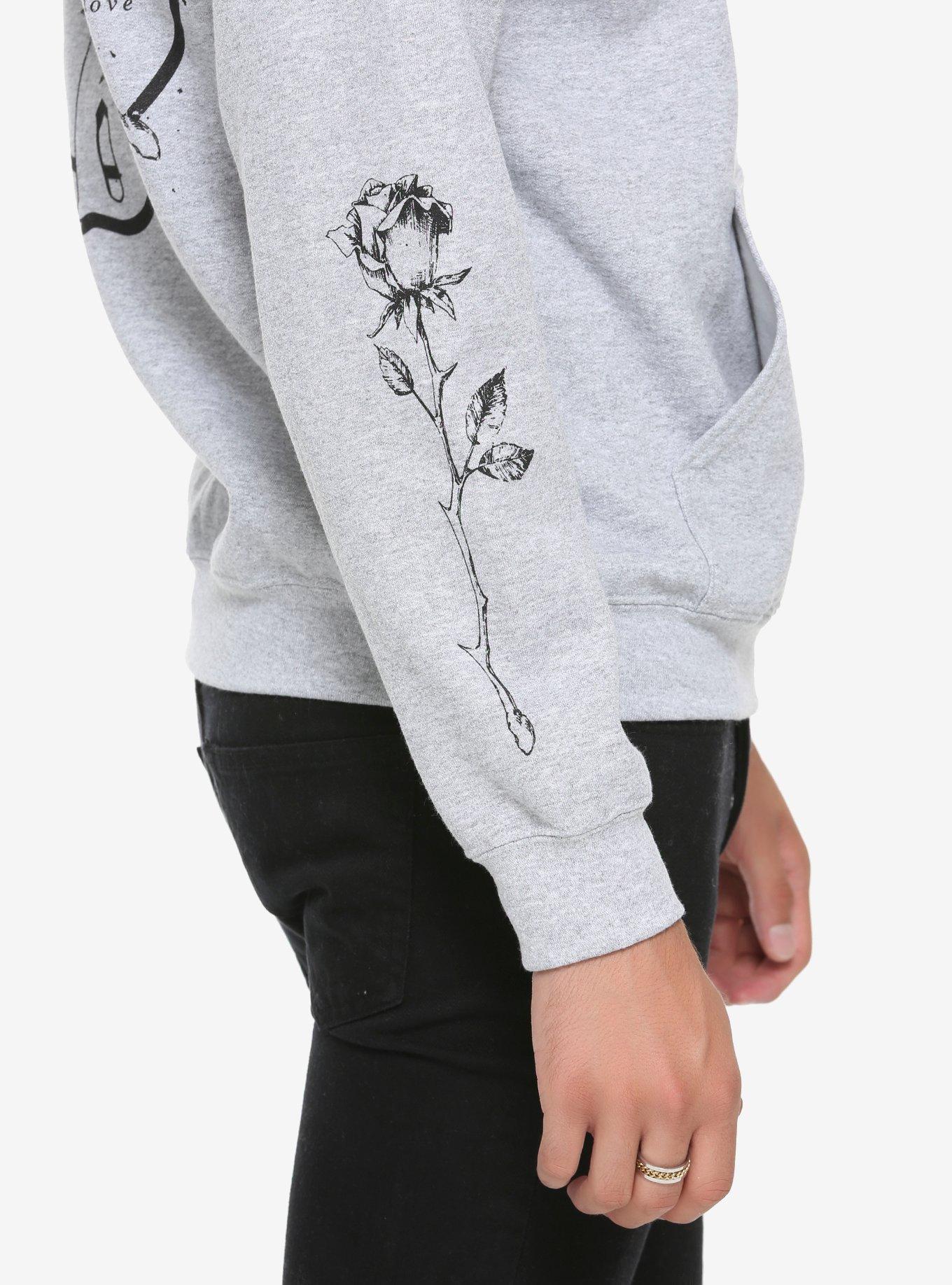 Fall Out Boy Mania Roses Grey Hoodie, , alternate