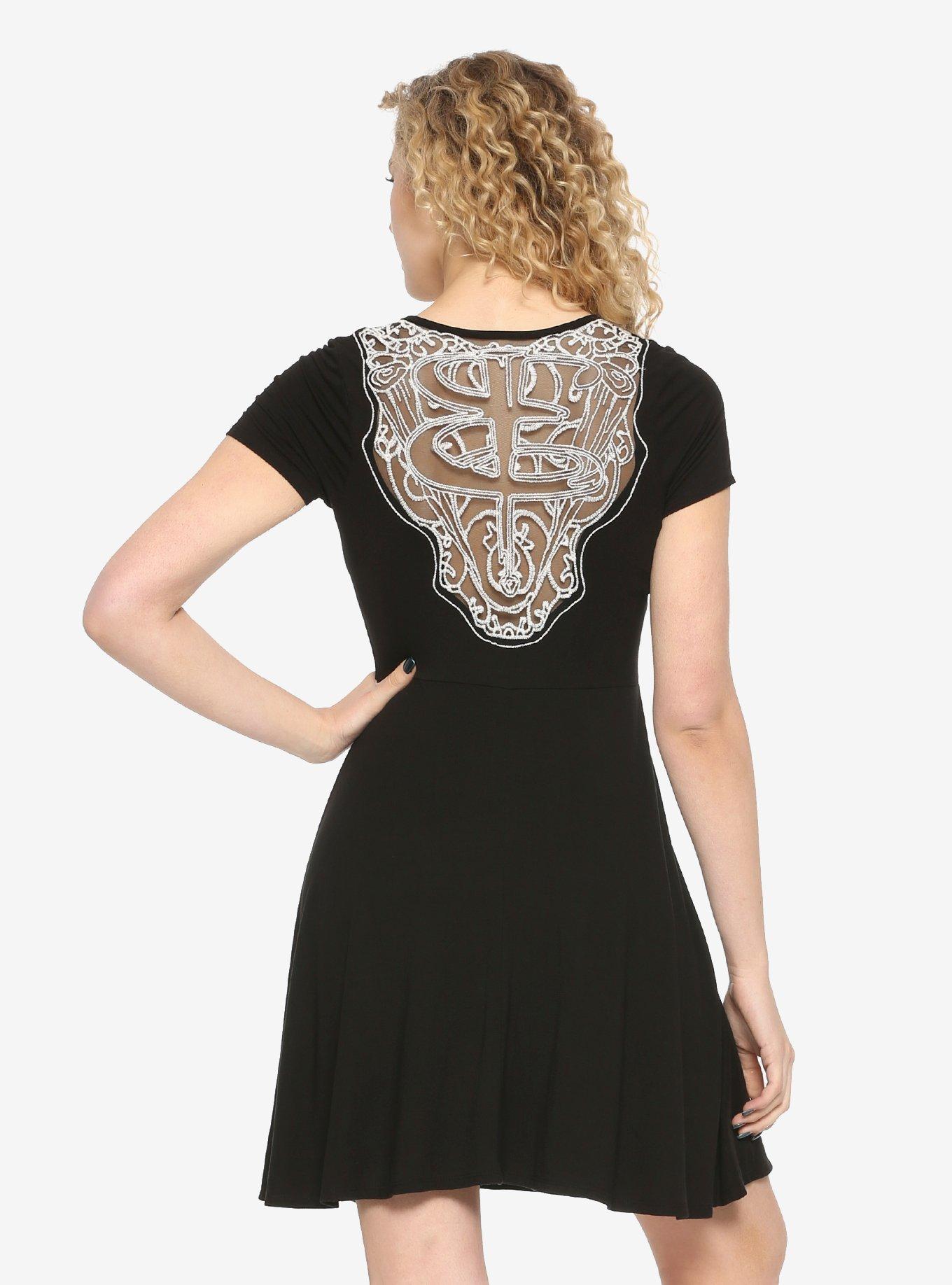 Buffy The Vampire Slayer Crochet Back Dress, BLACK, alternate