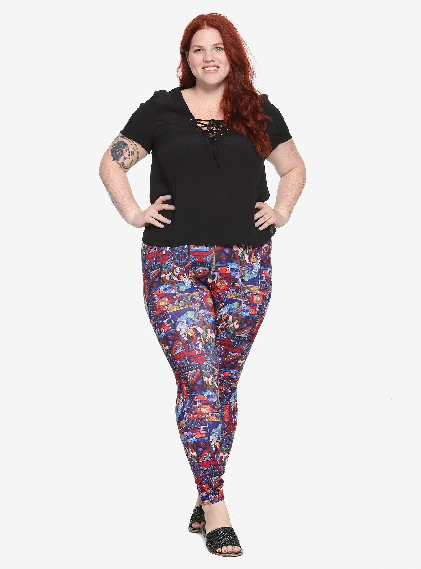 Disney The Hunchback Of Notre Dame Stained Glass Leggings Plus Size, , alternate