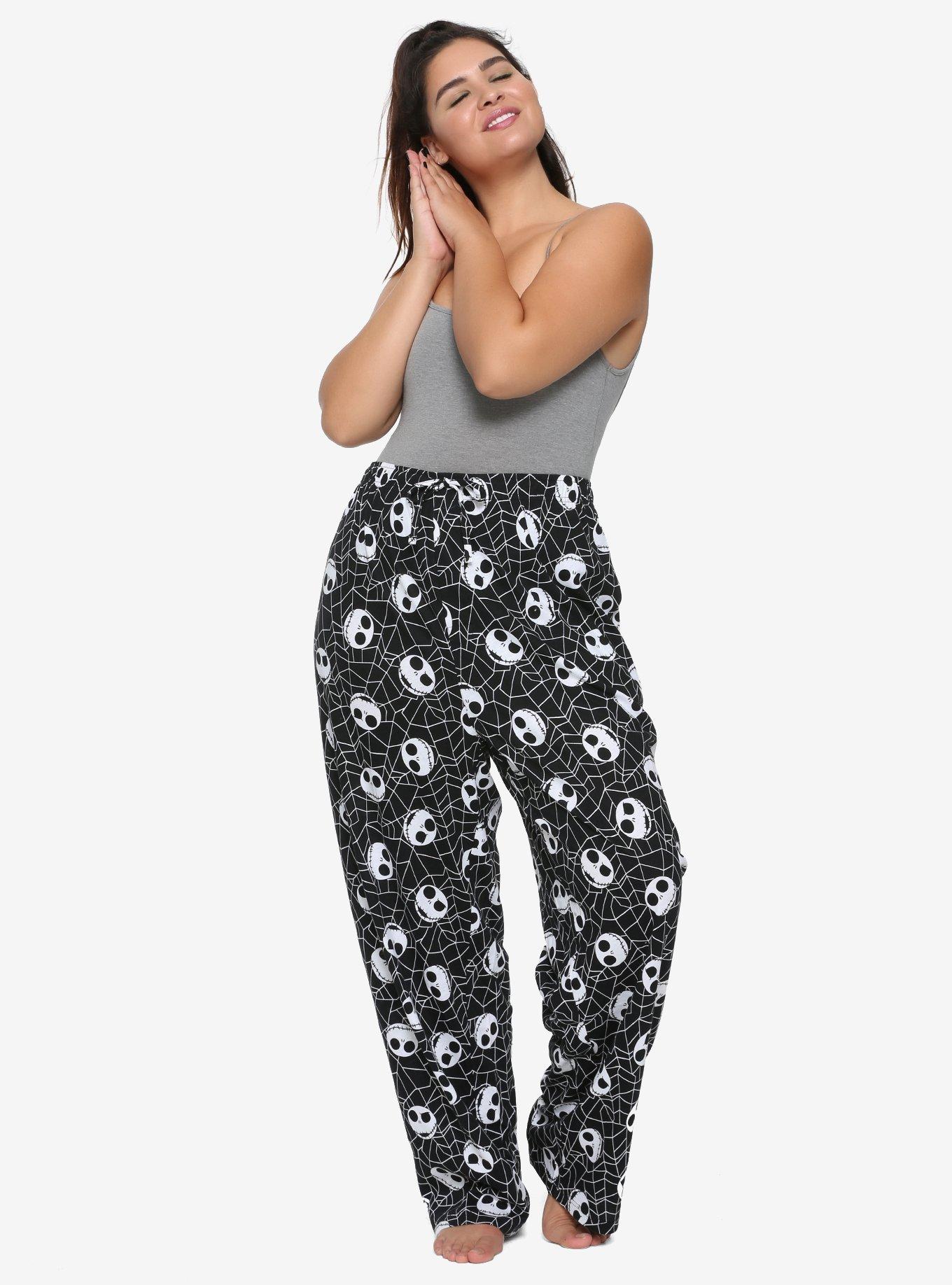 The Nightmare Before Christmas Spiderweb & Jack's Head Girls Pajama Pants Plus Size, BLACK, alternate
