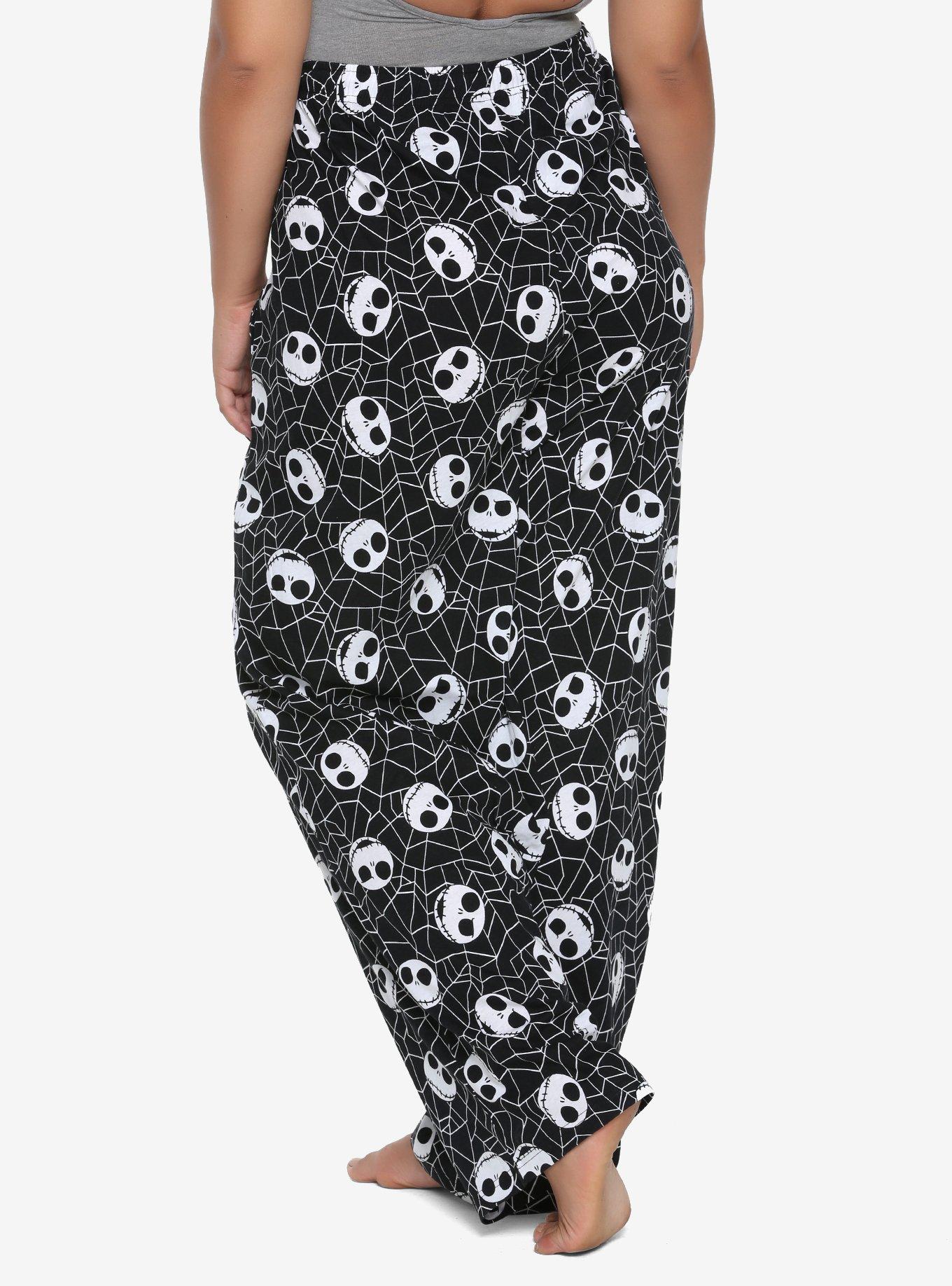 The Nightmare Before Christmas Spiderweb & Jack's Head Girls Pajama Pants Plus Size, BLACK, alternate