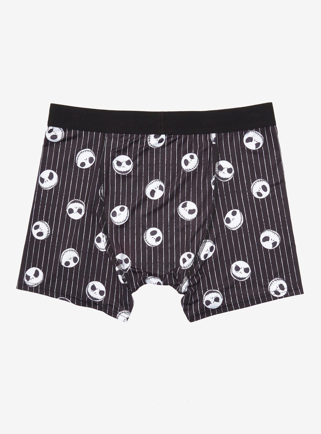 The Nightmare Before Christmas Jack Skellington Striped Boxer Briefs - BoxLunch Exclusive, , alternate