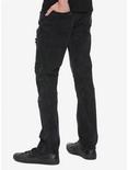 Raw X Distressed Black Moto Zipper Jeans, , alternate