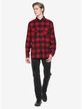 Red & Black Plaid Flannel Woven Button-Up, , alternate