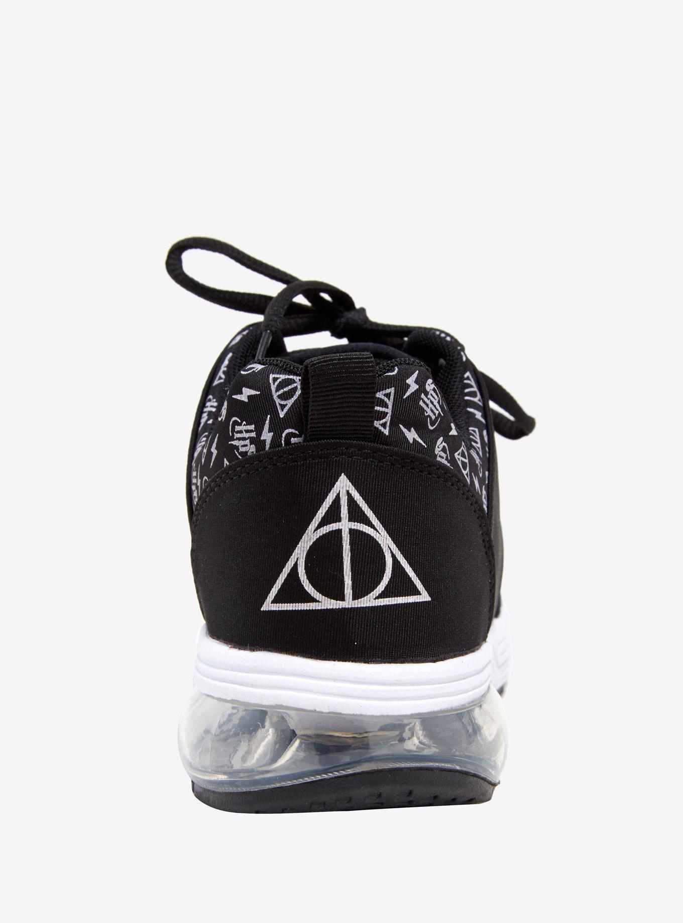 Harry Potter Deathly Hallows Athletic Sneakers, BLACK-WHITE, alternate