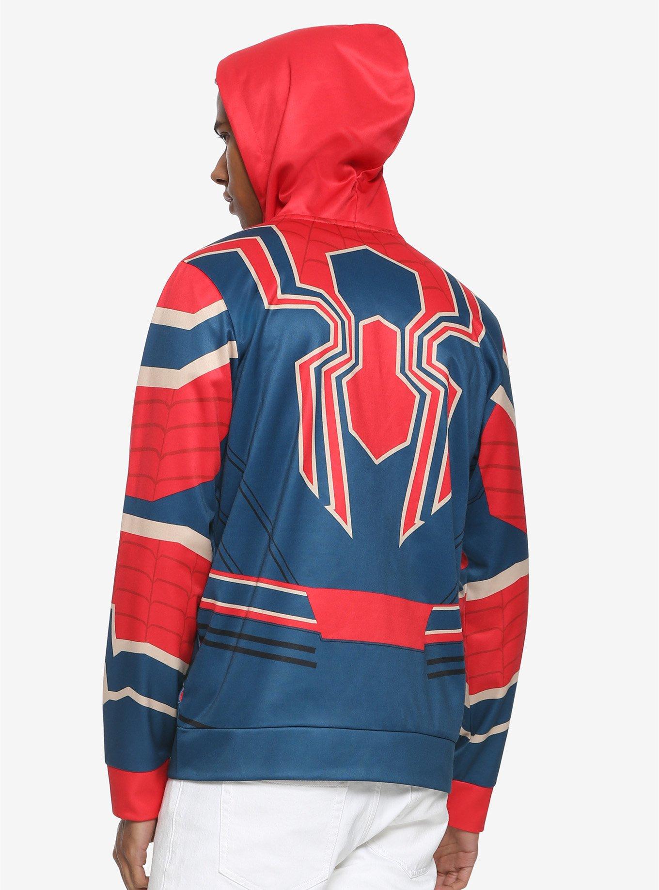 Marvel The Avengers: Infinity War Iron Spider-Man Zip-Up Hoodie Hot Topic Exclusive, RED, alternate