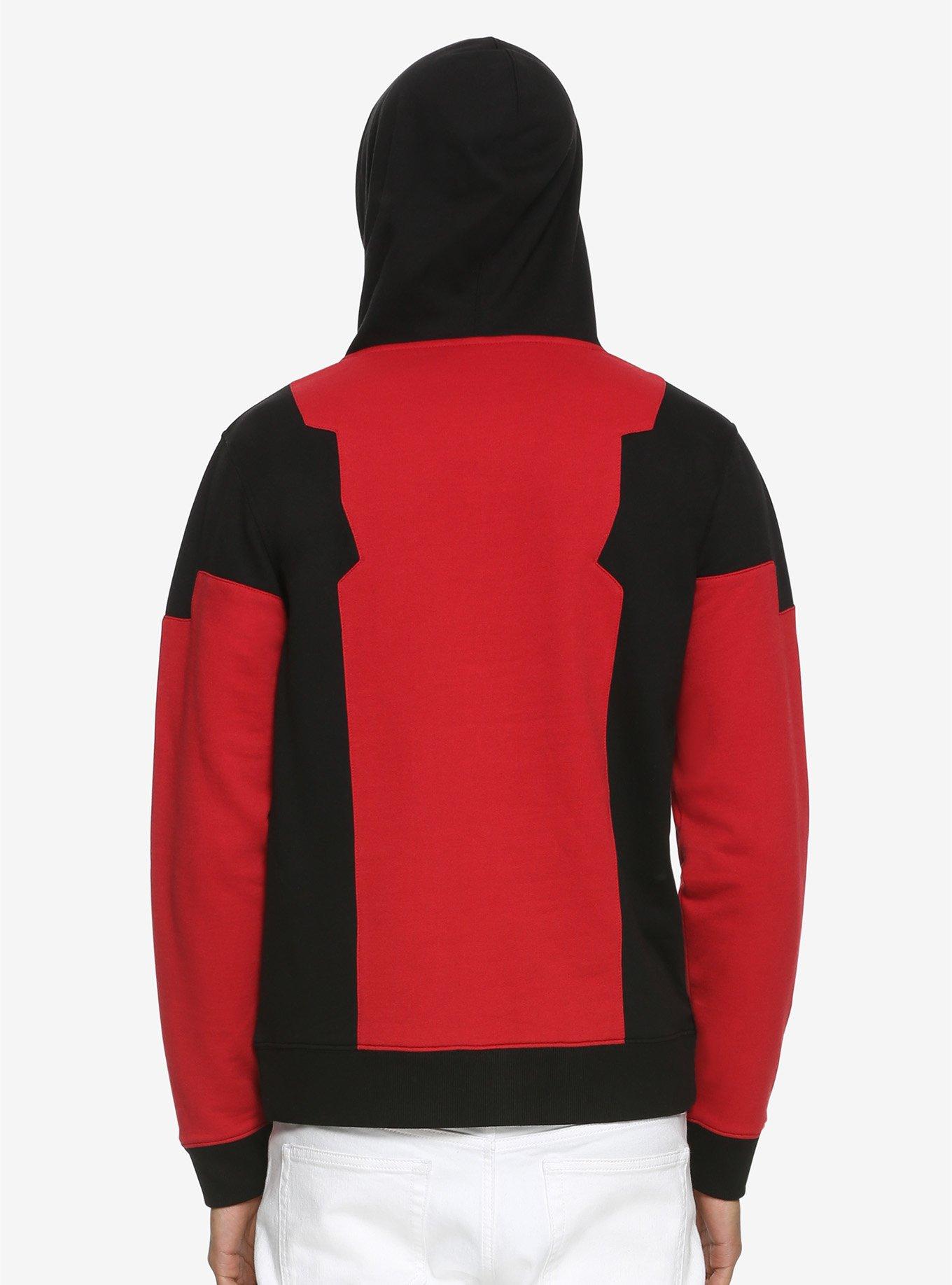 Deadpool Cosplay Hoodie, RED, alternate