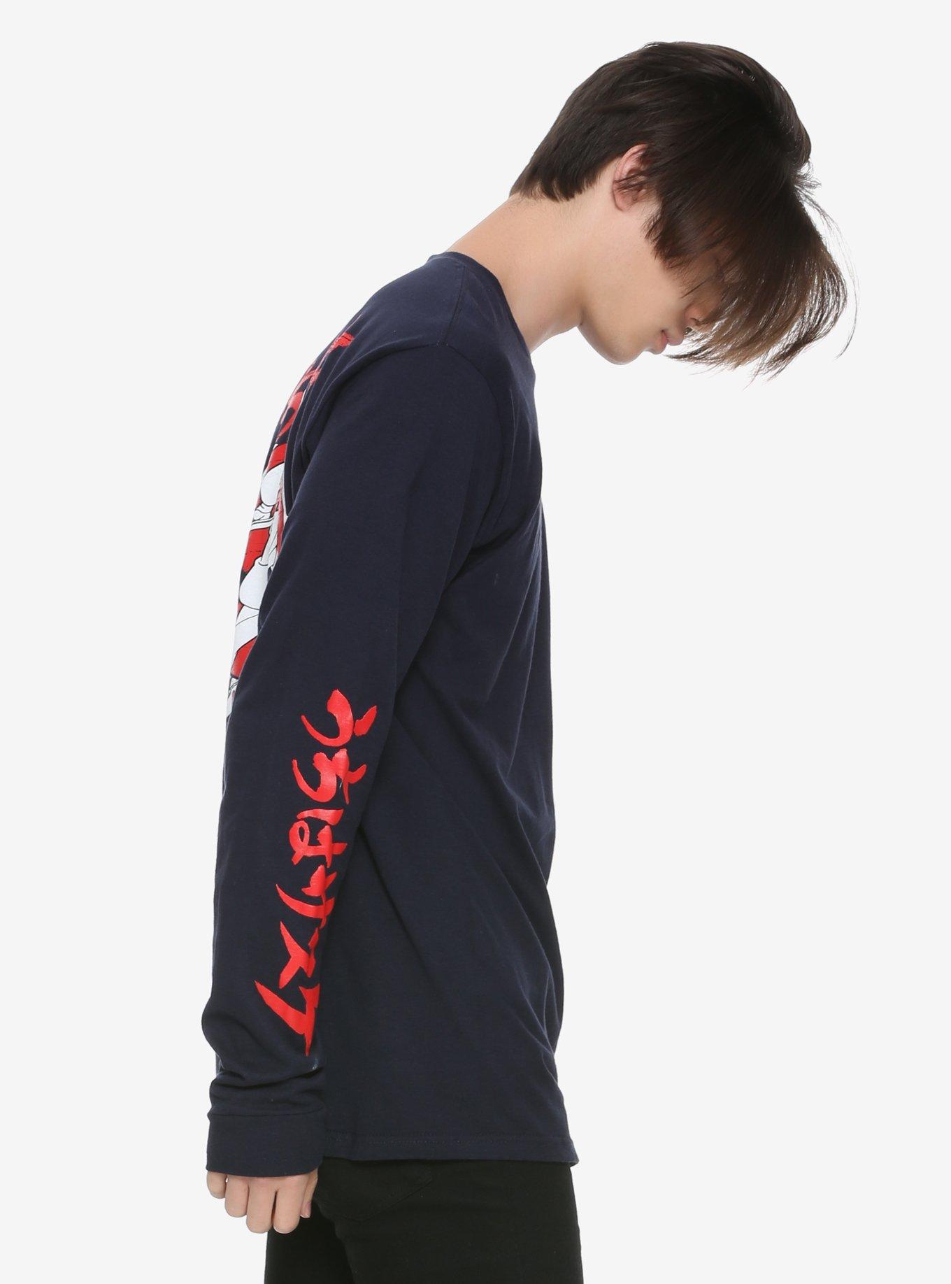 Naruto Shippuden Sasuke Long-Sleeve T-Shirt Hot Topic Exclusive, NAVY, alternate