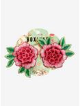 Pink Flower Embroidered Hair Clips - BoxLunch Exclusive, , alternate