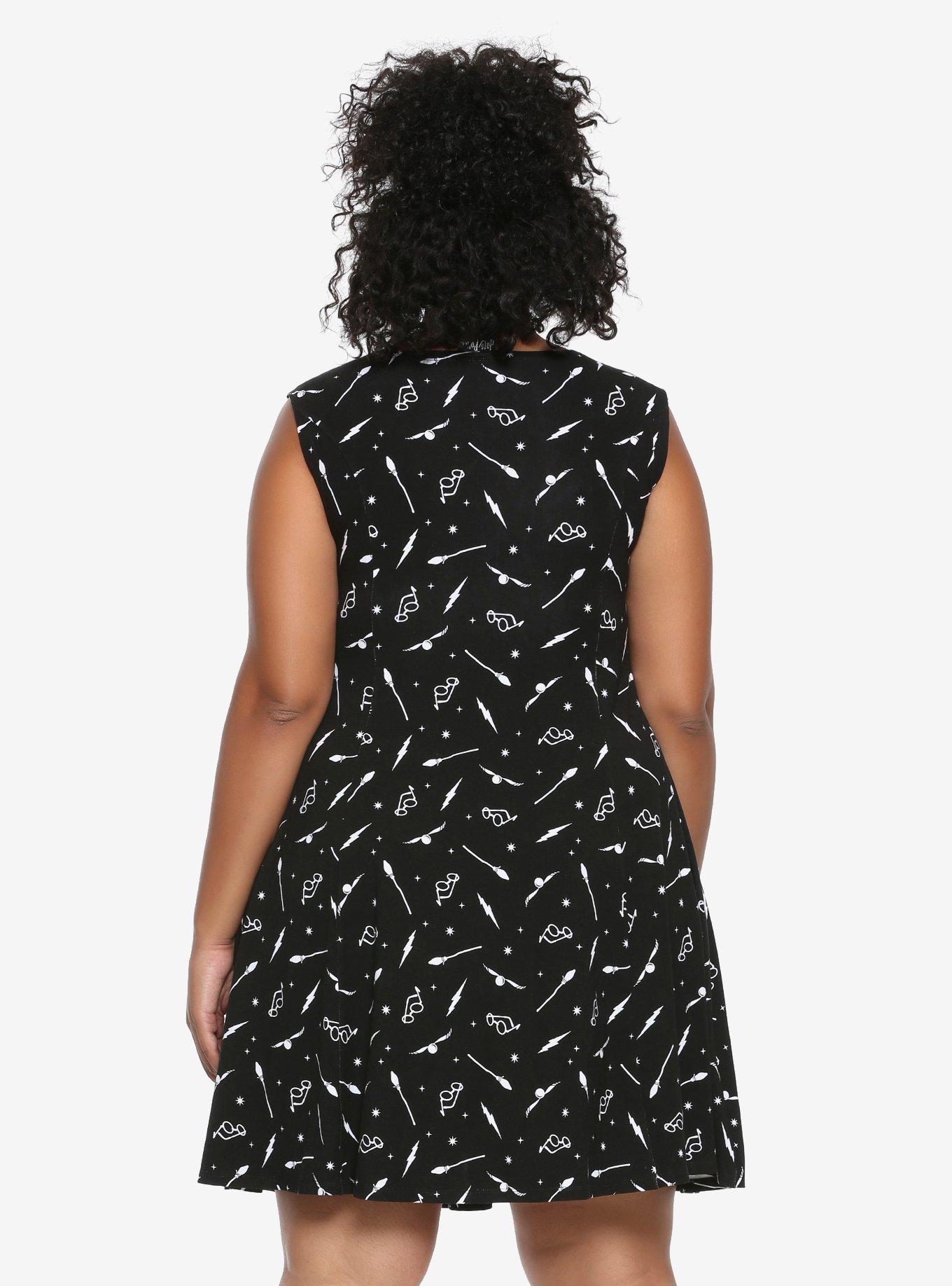 Harry Potter Black & White Icon Dress Plus Size, , alternate