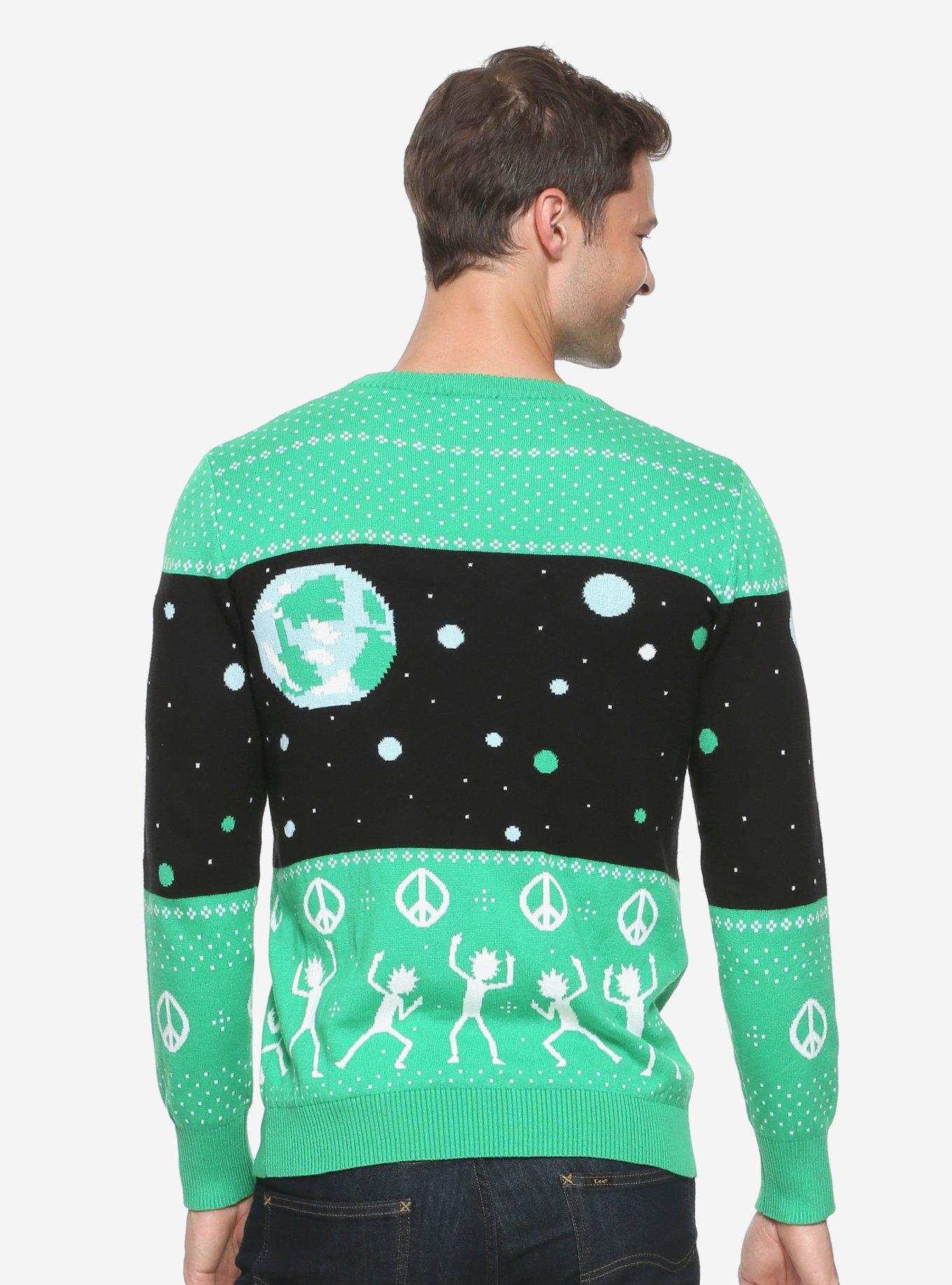 Rick And Morty World Peace Holiday Sweater - BoxLunch Exclusive, , alternate