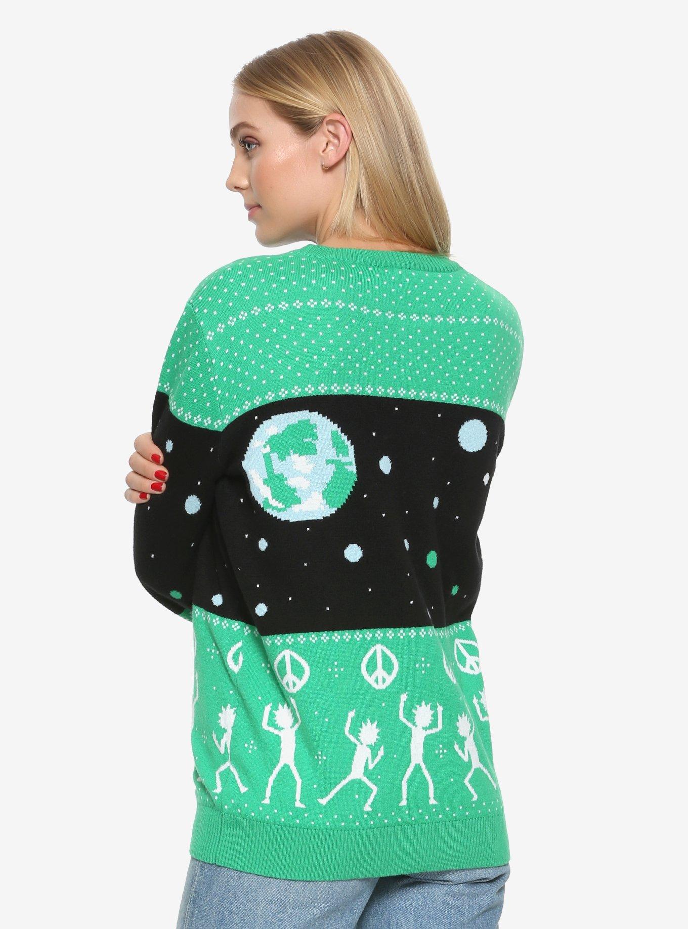Rick And Morty World Peace Holiday Sweater - BoxLunch Exclusive, , alternate