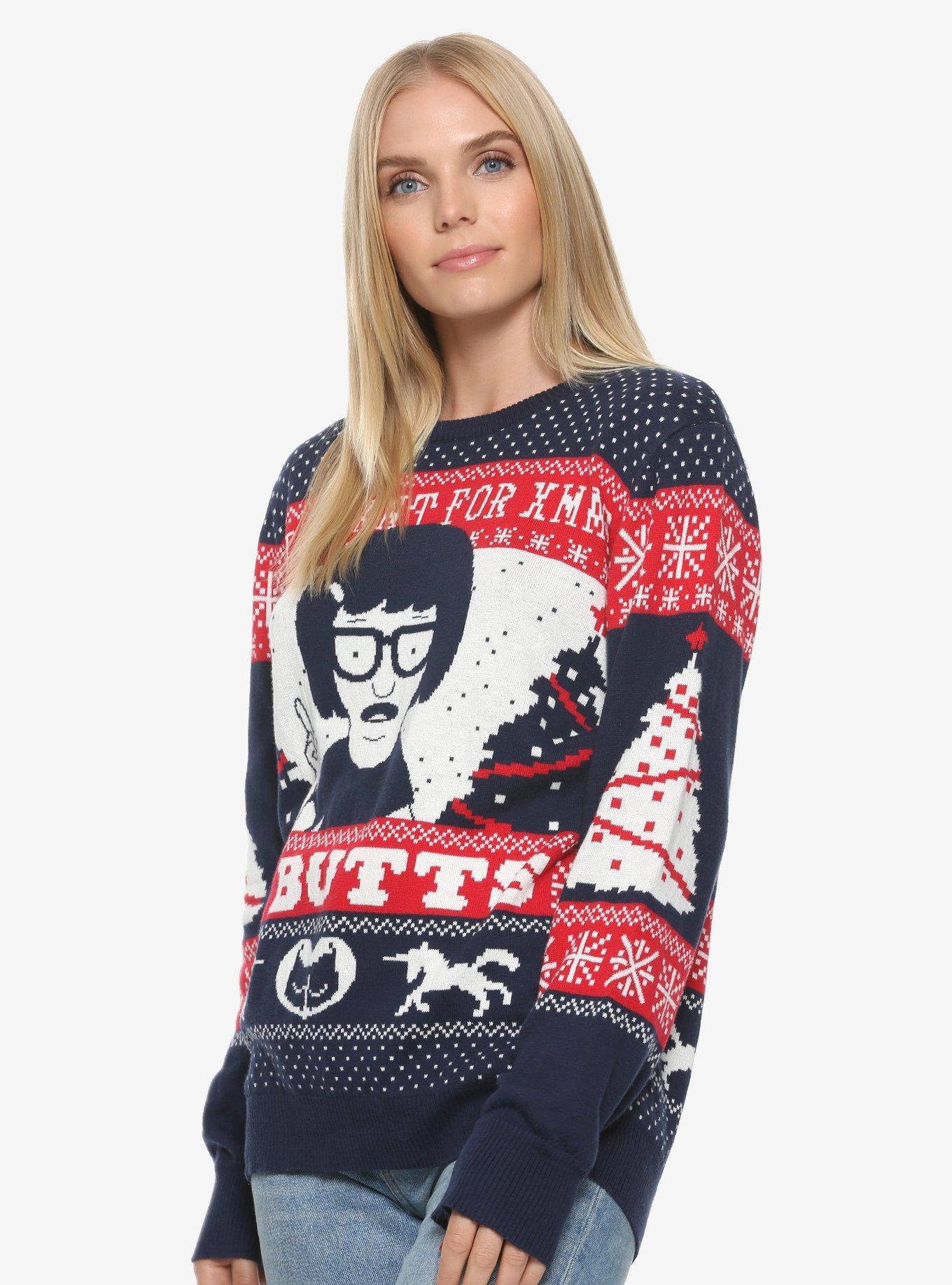 Bob's Burgers Tina Butts Holiday Sweater - BoxLunch Exclusive, , alternate