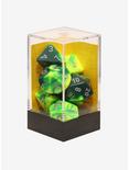 Chessex Gemini Green & Yellow With Silver Polyhedral Dice Set Of 7, , alternate