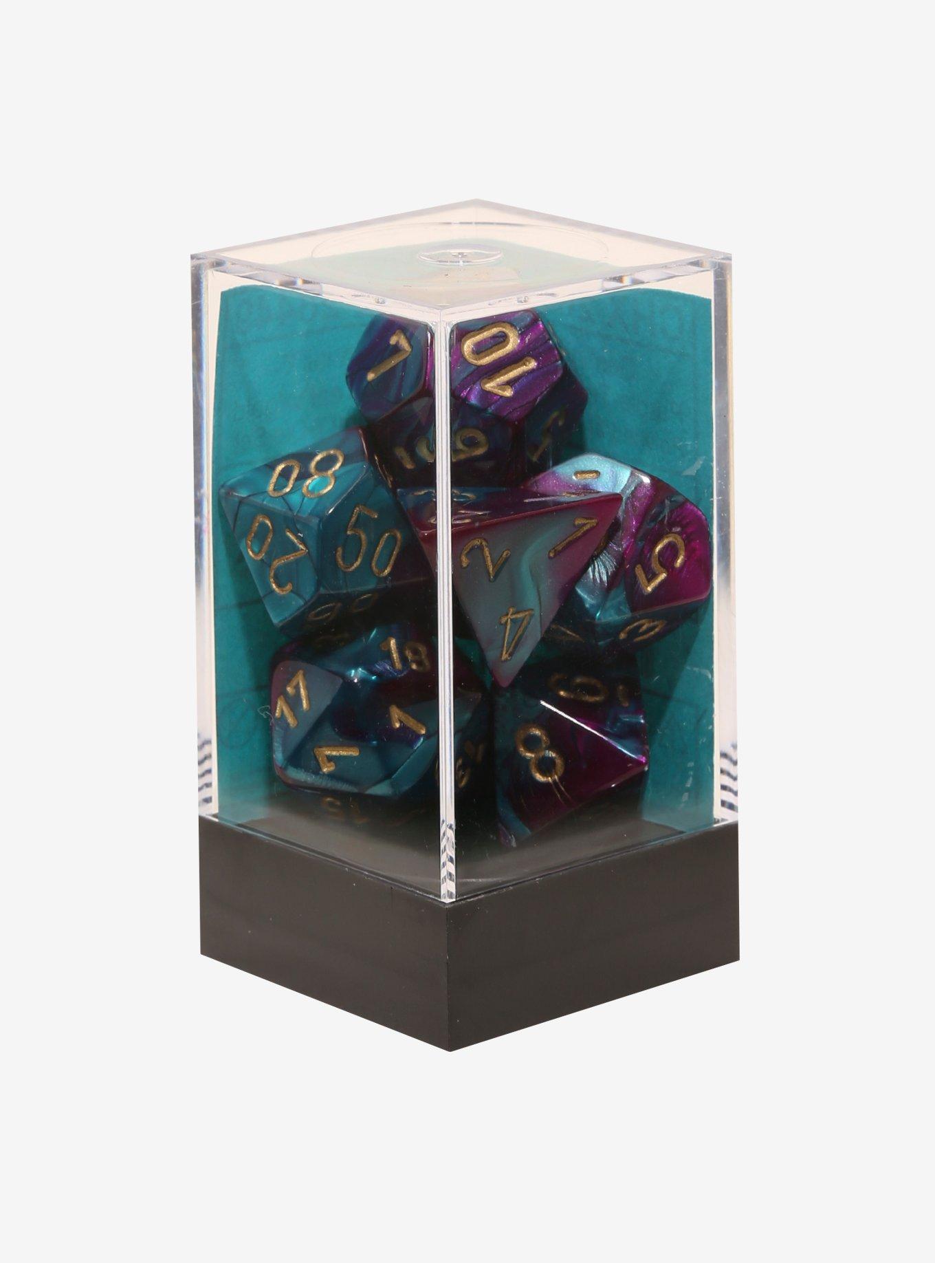 Chessex Gemini Purple & Teal With Gold Polyhedral Dice Set Of 7, , alternate