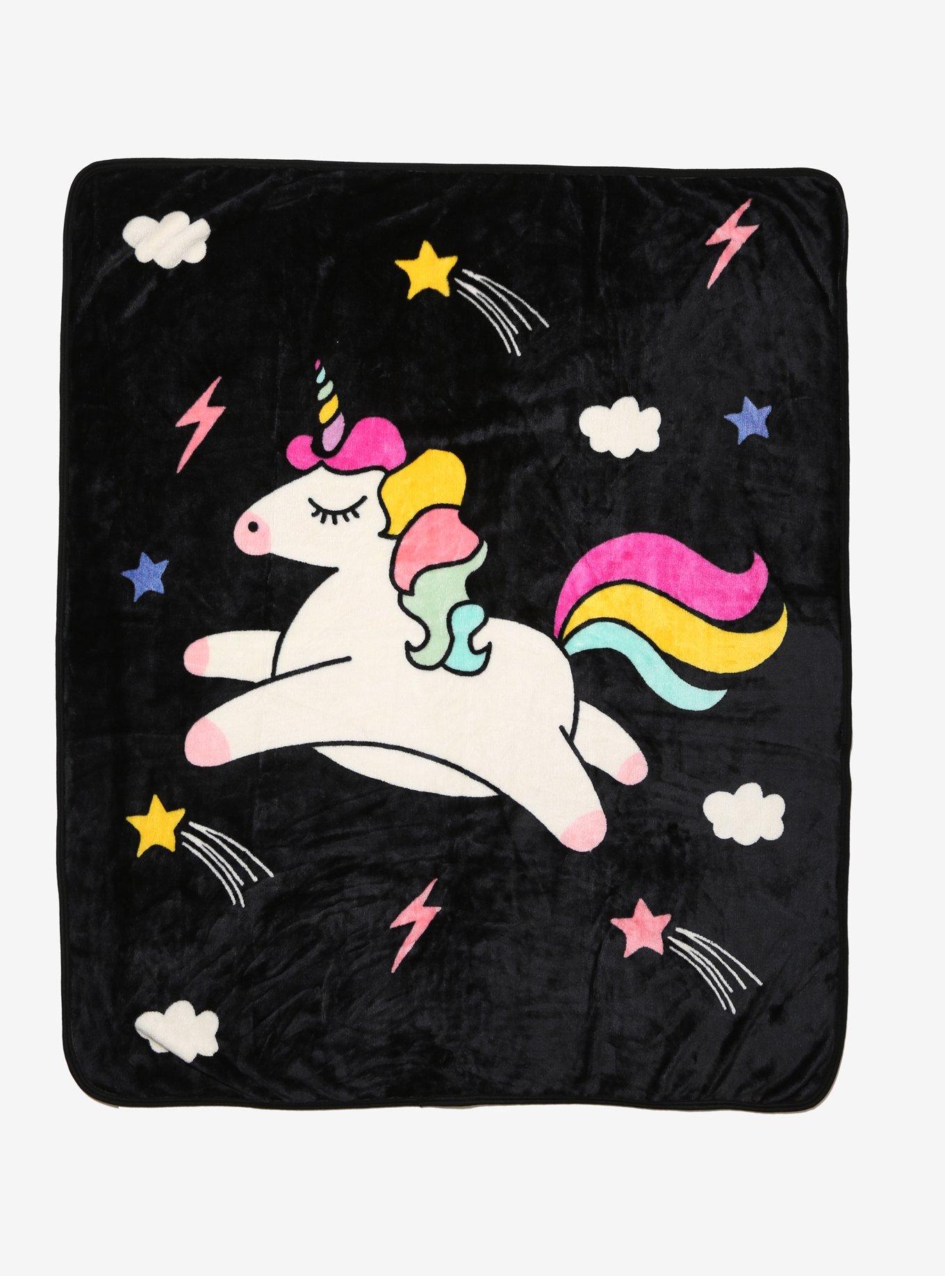 Jumping Unicorn Throw Blanket, , alternate