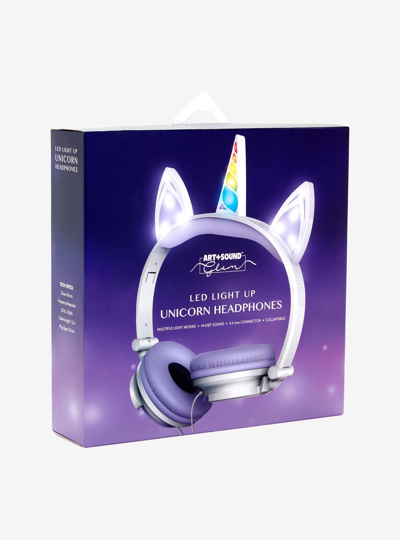 White LED Unicorn Headphones, , alternate