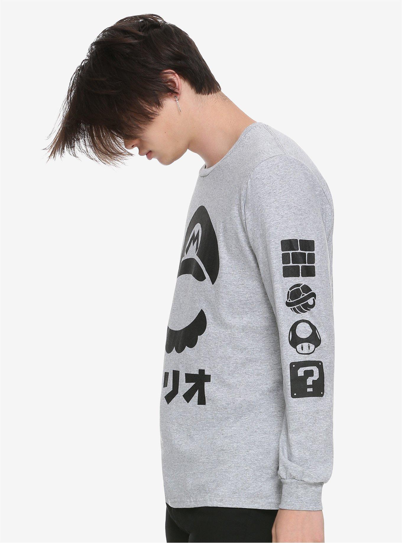 Nintendo Super Mario Bros. Kanji Long-Sleeve T-Shirt Hot Topic Exclusive, , alternate