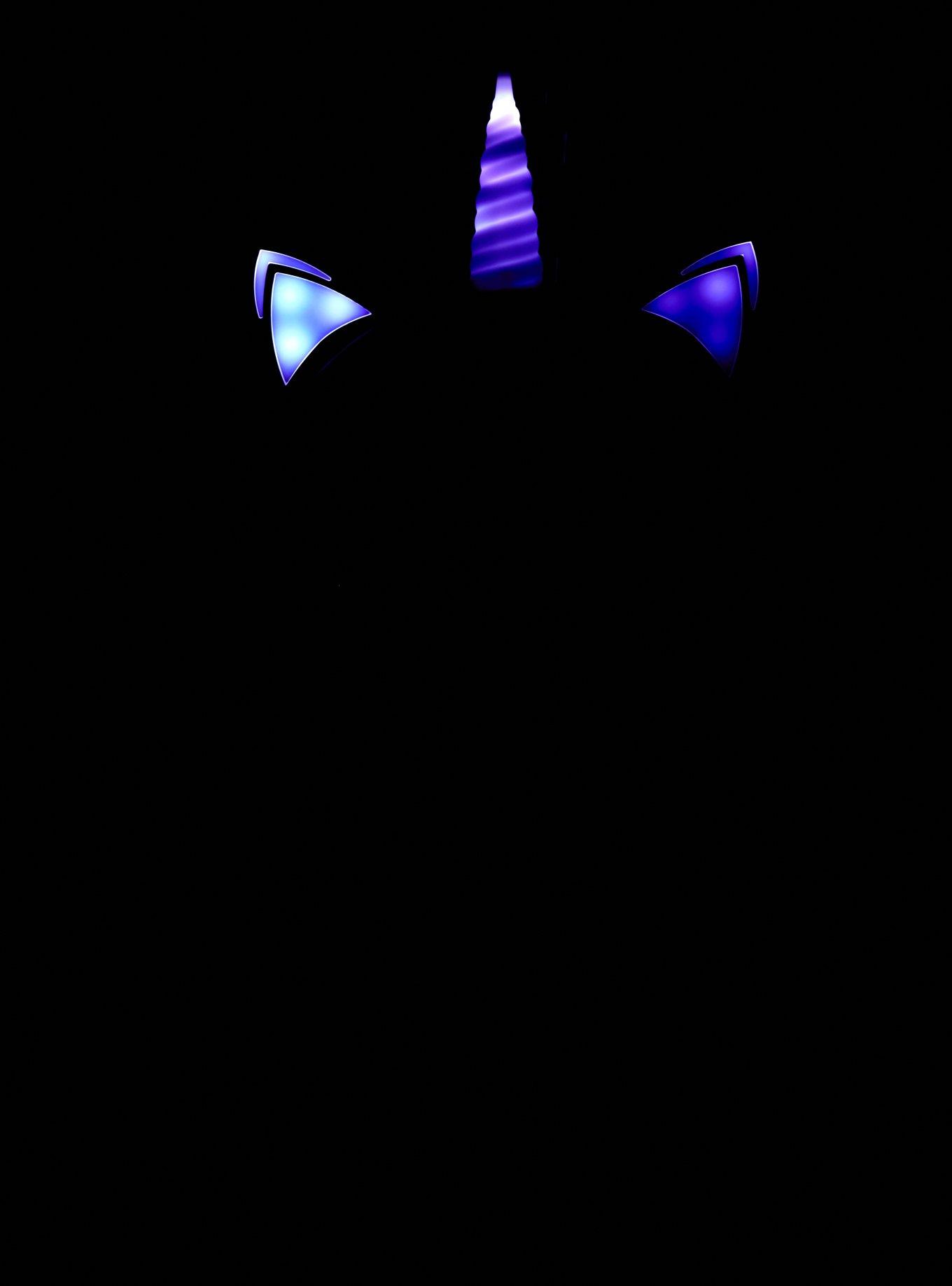 Purple & Black LED Unicorn Headphones, , alternate
