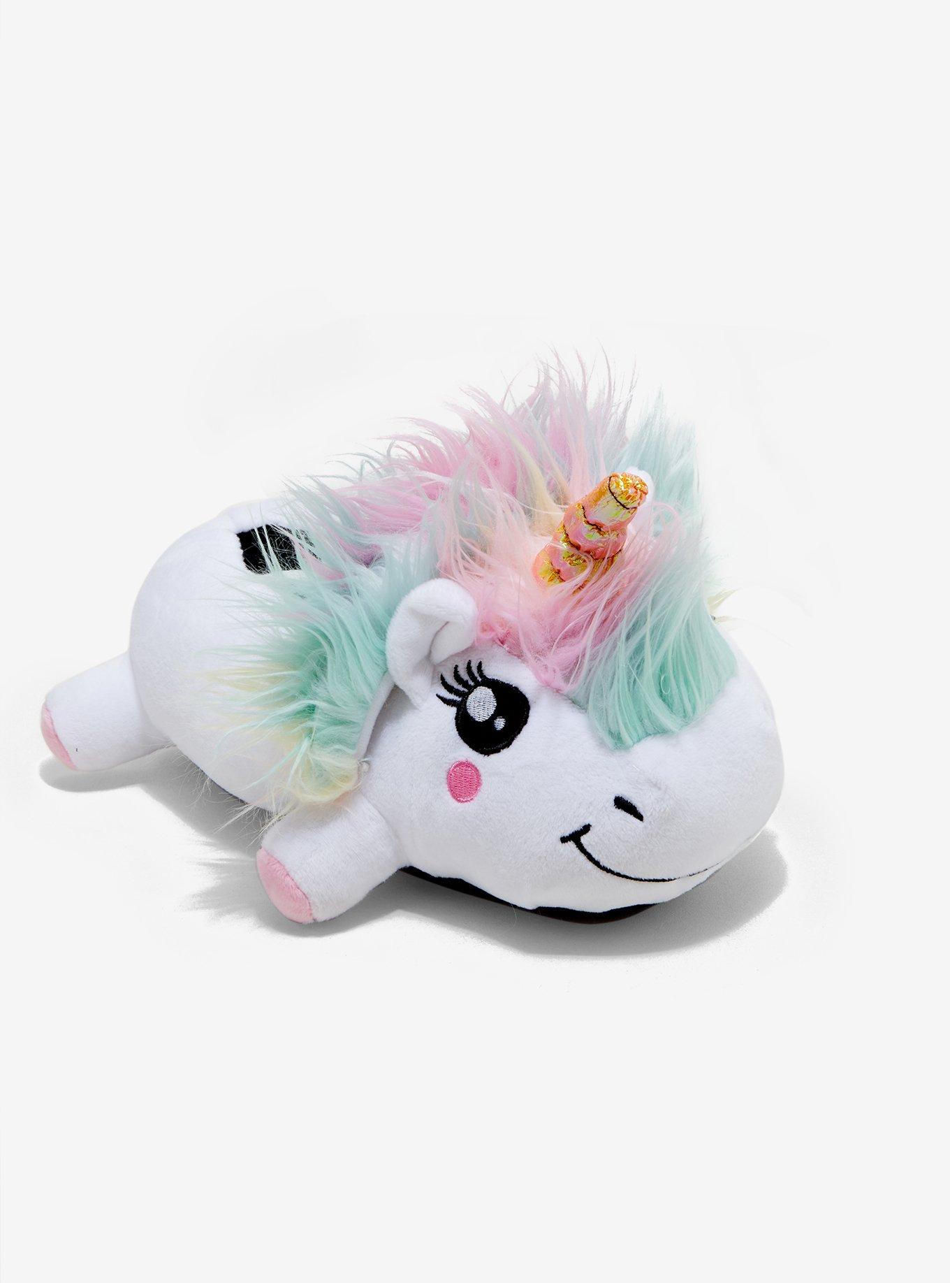 Unicorn Plush Slippers, WHITE, alternate