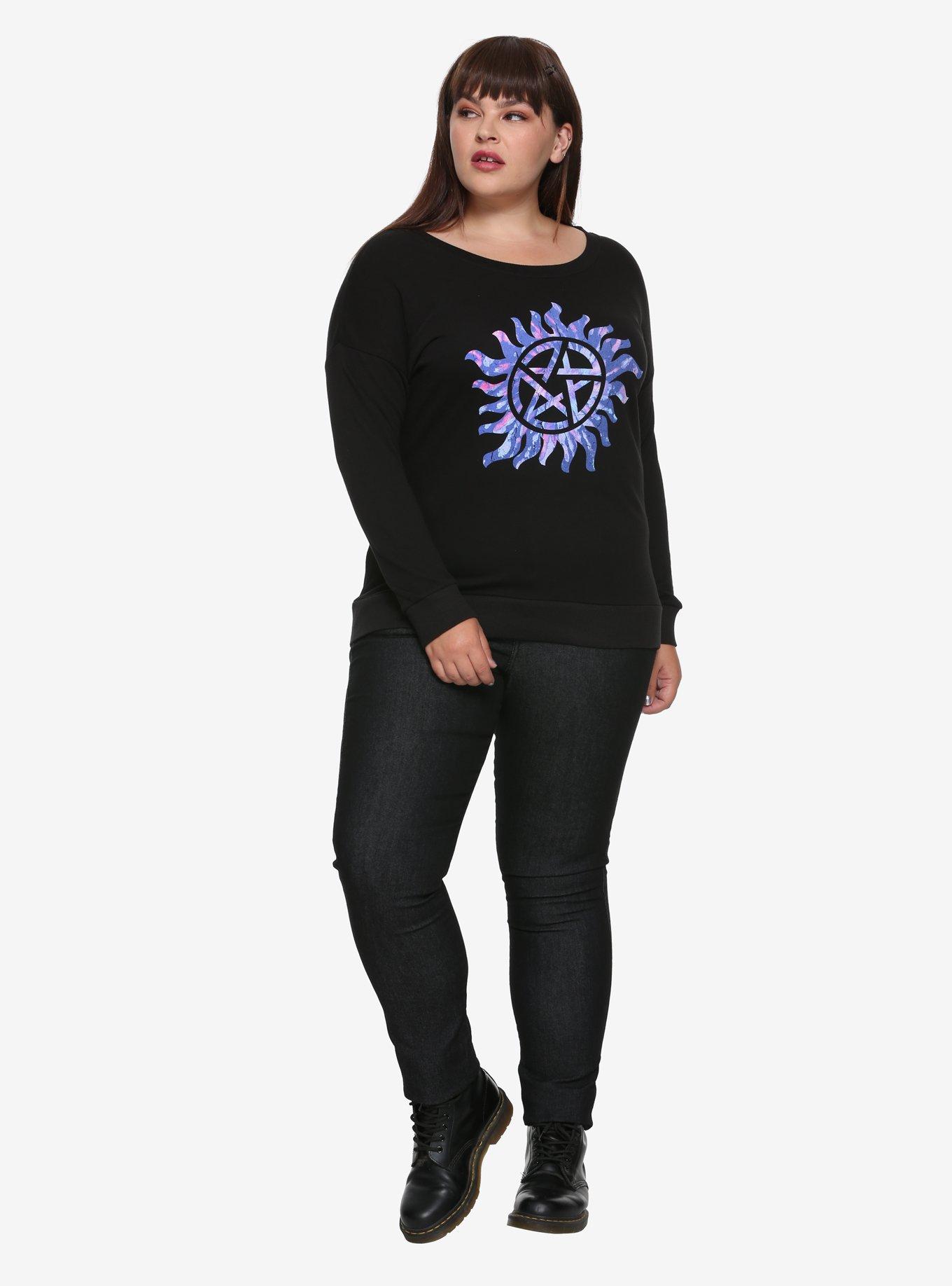 Supernatural Tie-Dye Logo Girls Pullover Plus Size, , alternate
