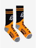 Naruto Shippuden Grey And Orange Crew Socks, , alternate