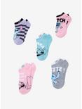 Disney Lilo & Stitch Pastel Stitch No-Show Socks 5 Pair, , alternate