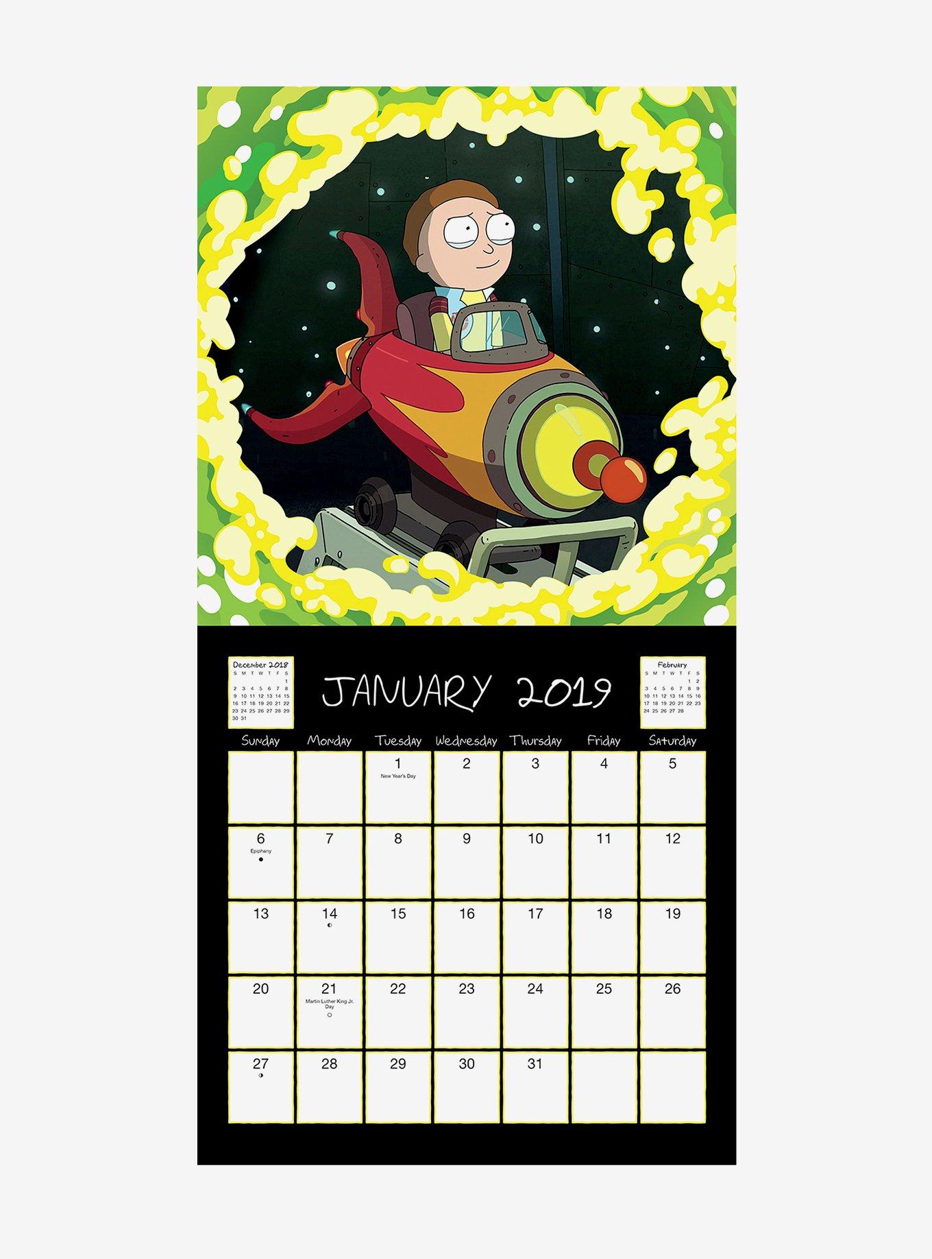 Rick And Morty 2018-2019 16 Month Wall Calendar, , alternate