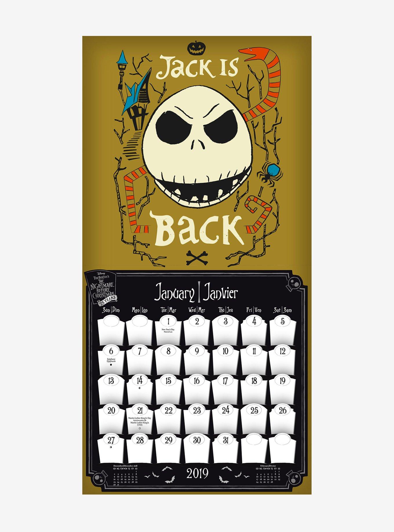 The Nightmare Before Christmas 2018-2019 16 Month Wall Calendar, , alternate